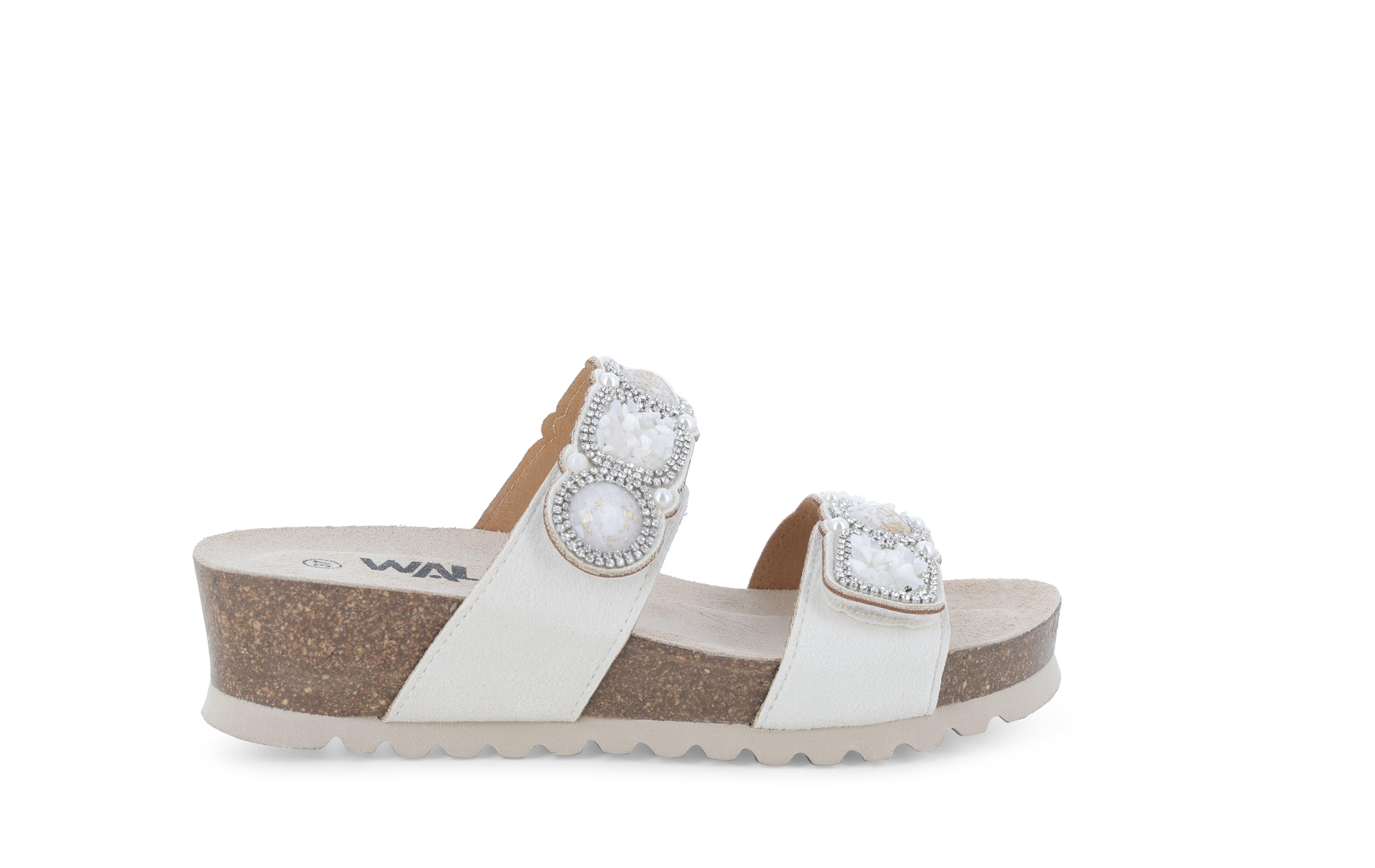 Sandalo donna in camoscio suede bianco 018182 38