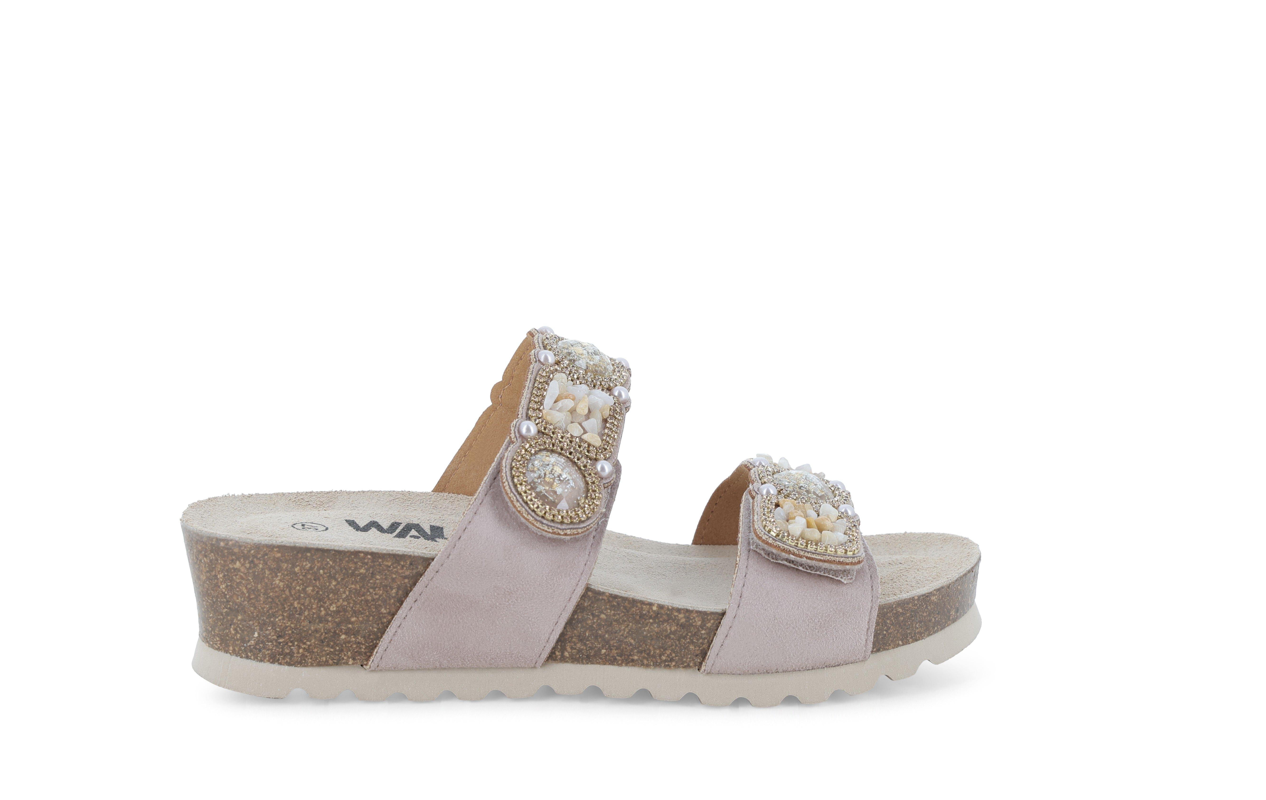 Sandalo donna in camoscio suede beige taope 018182 40
