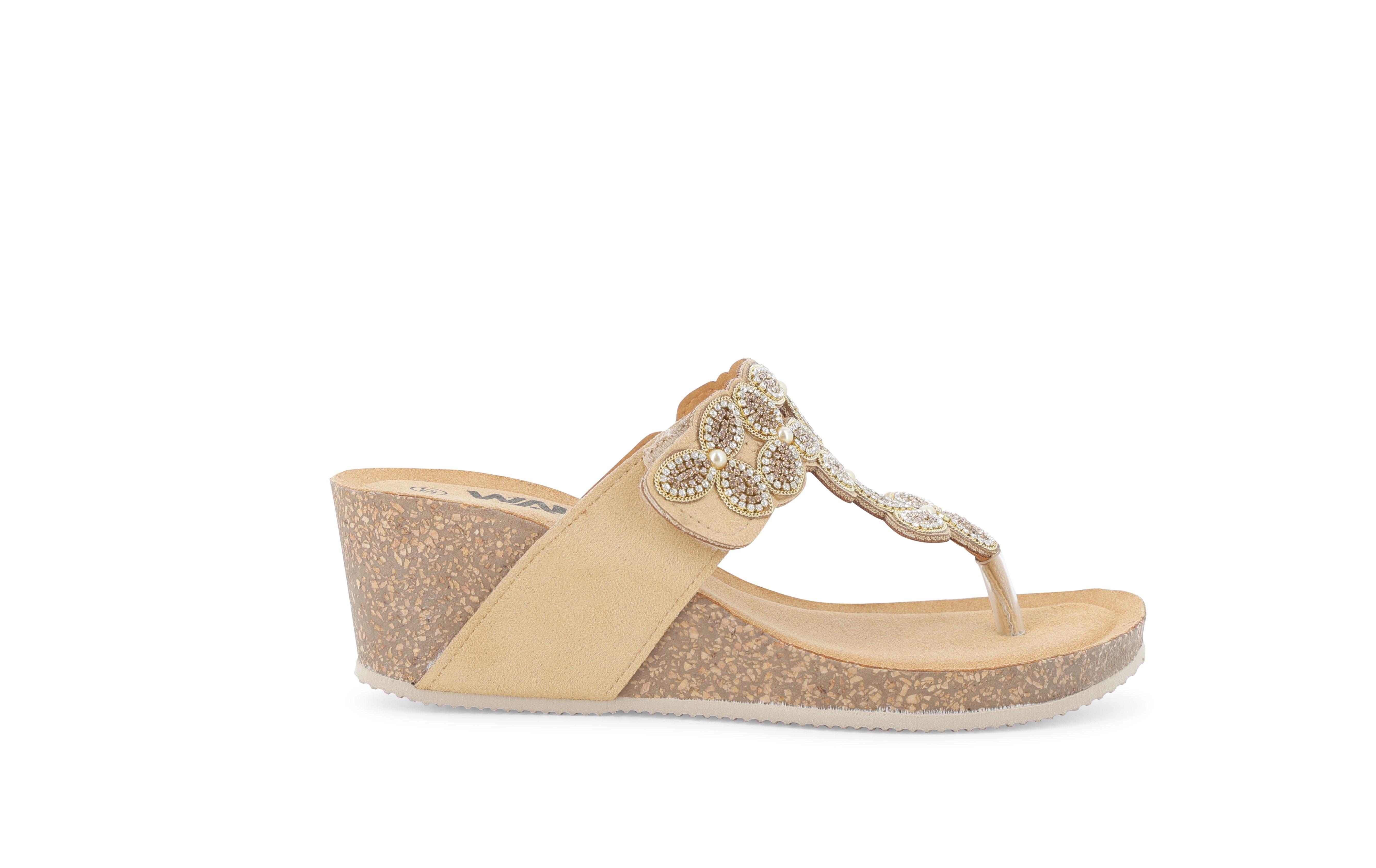 Sandalo infradito donna in camoscio suede giallo 018184 36