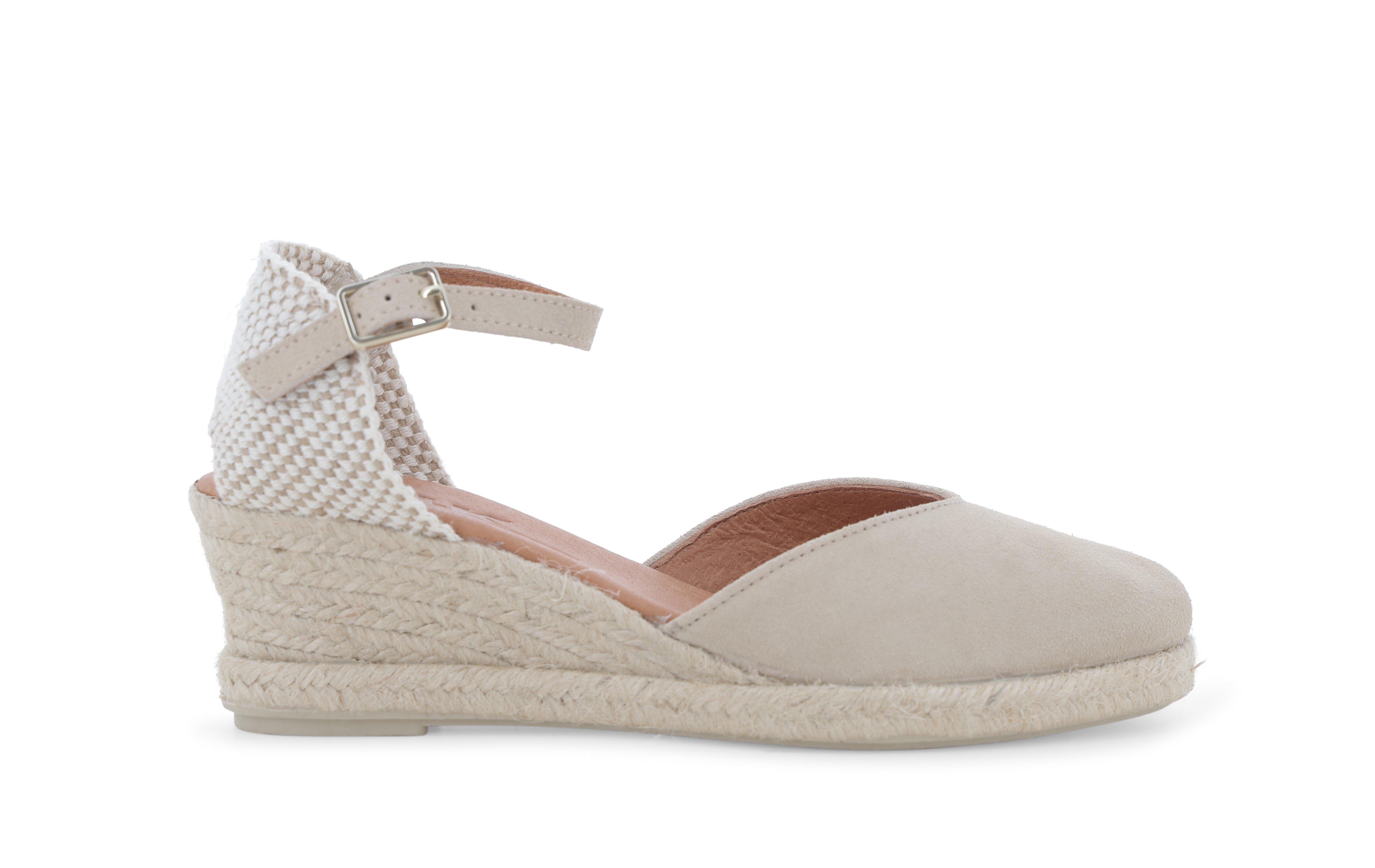 Espadrillas con zeppa in corda e tomaia in camoscio beige 018206q 40