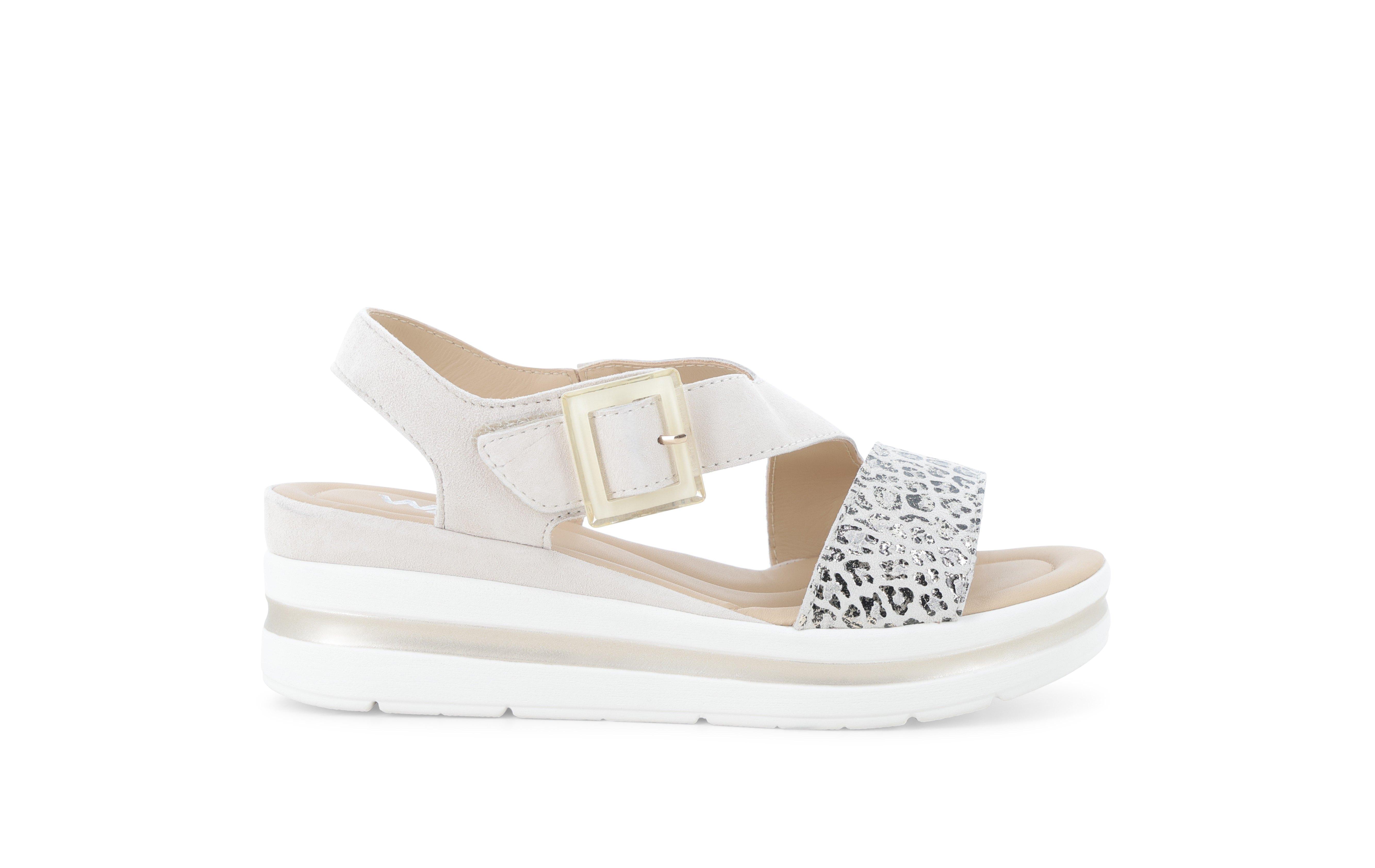 Sandalo donna comodo il pelle beige crema 019270 39