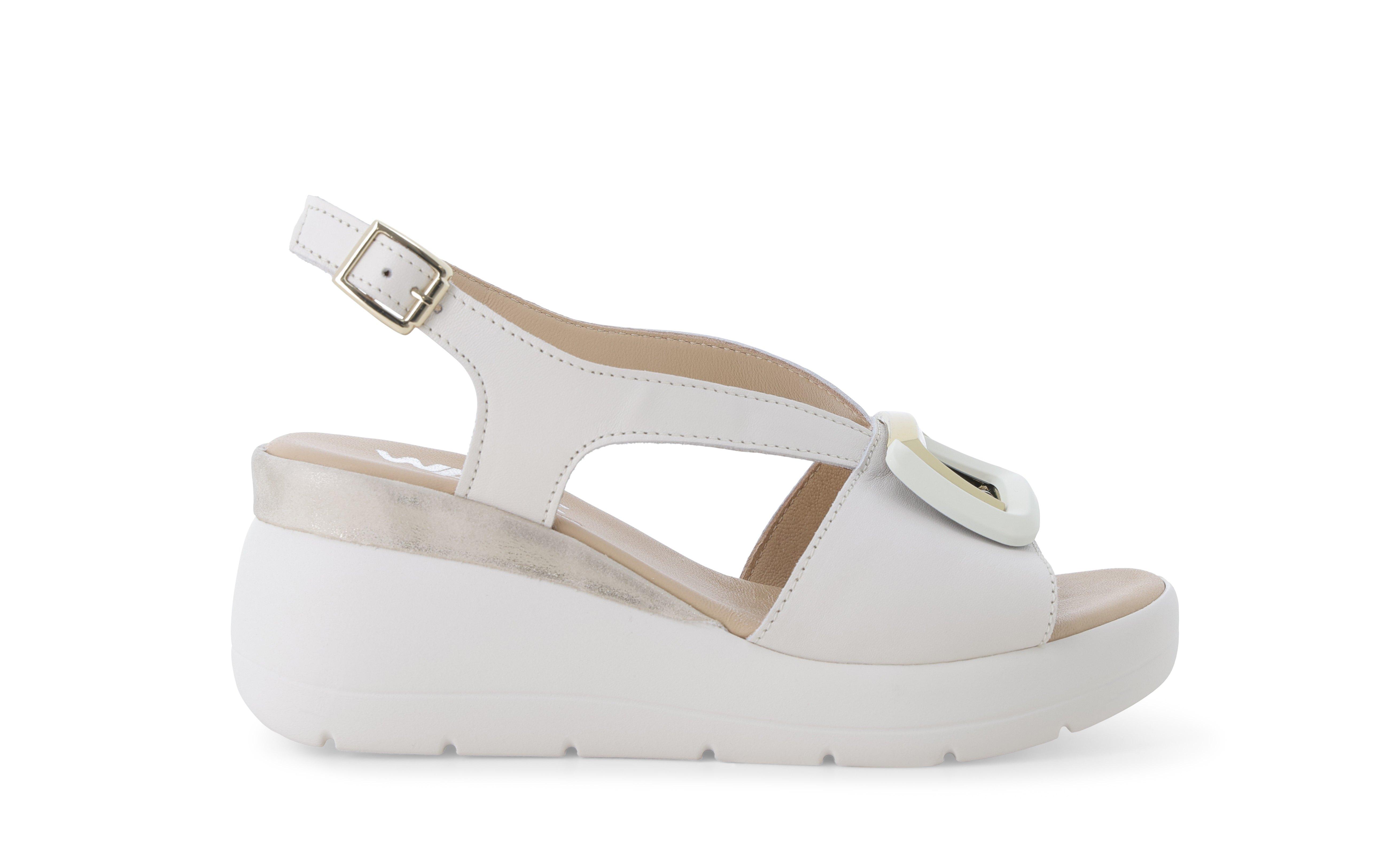 Sandalo donna comodo il pelle bianco 019272 41
