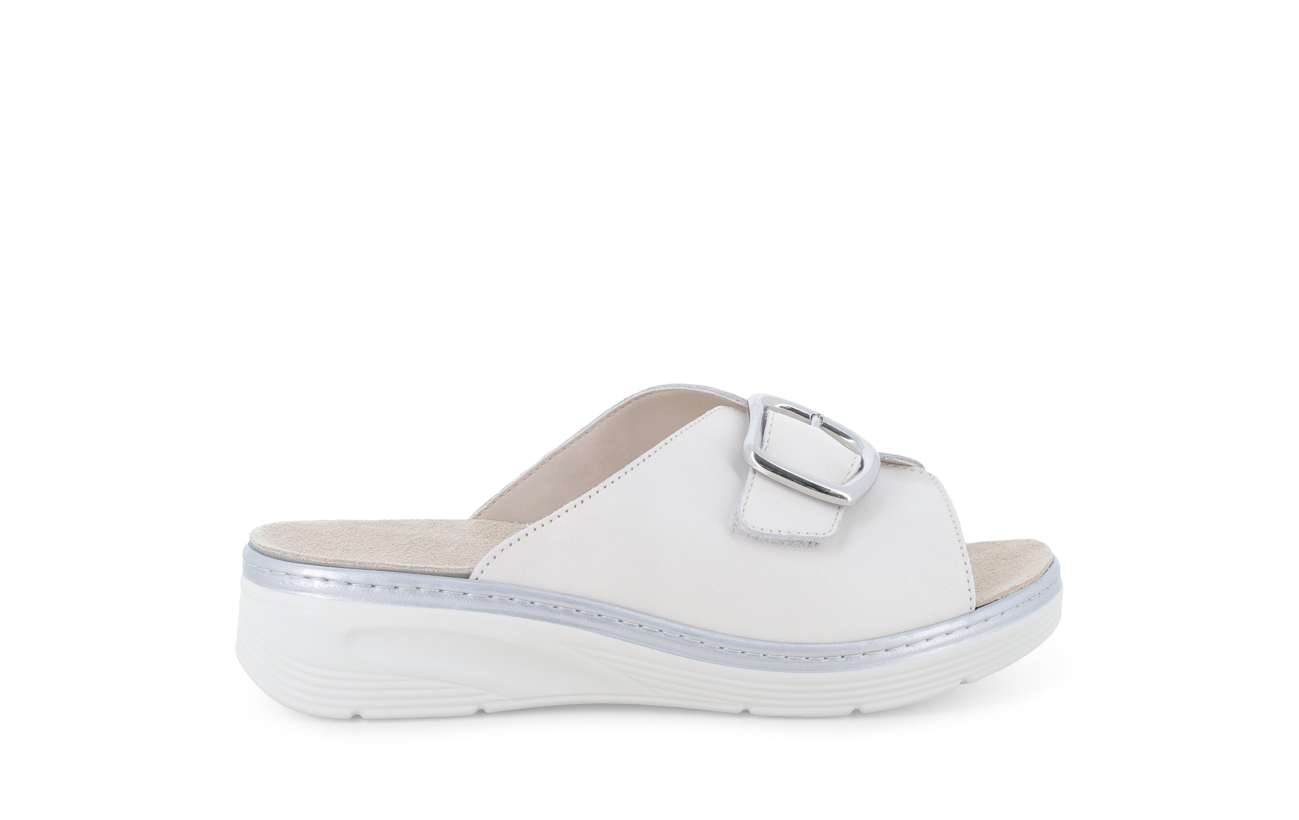 Ciabatta donna comoda anatomica con strappo bianco 019284