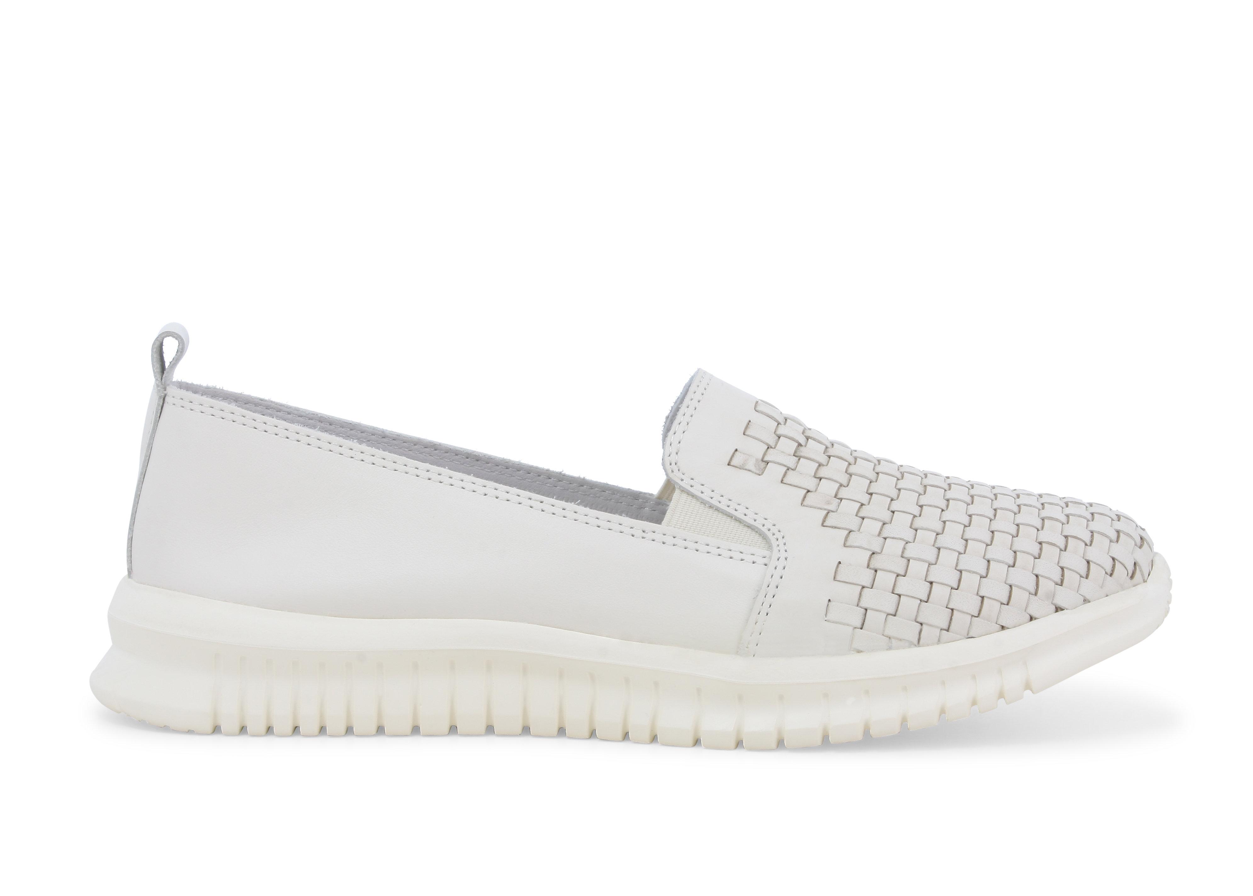 Sneaker slip-on bianca con lavorazione intrecciata 055043q 36