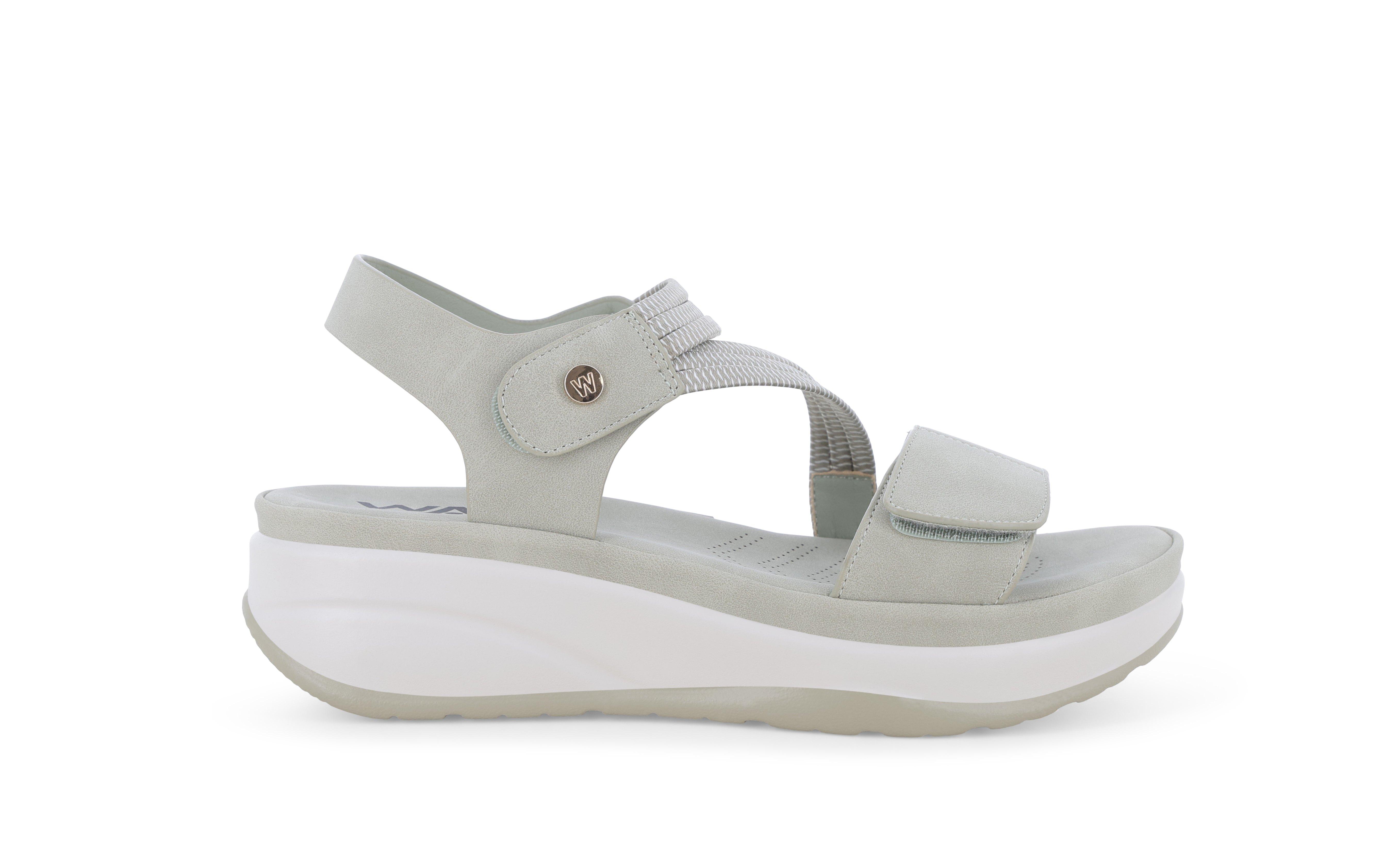 Sandalo in tessuto scamosciato con velcro regolabile verde 094103 39