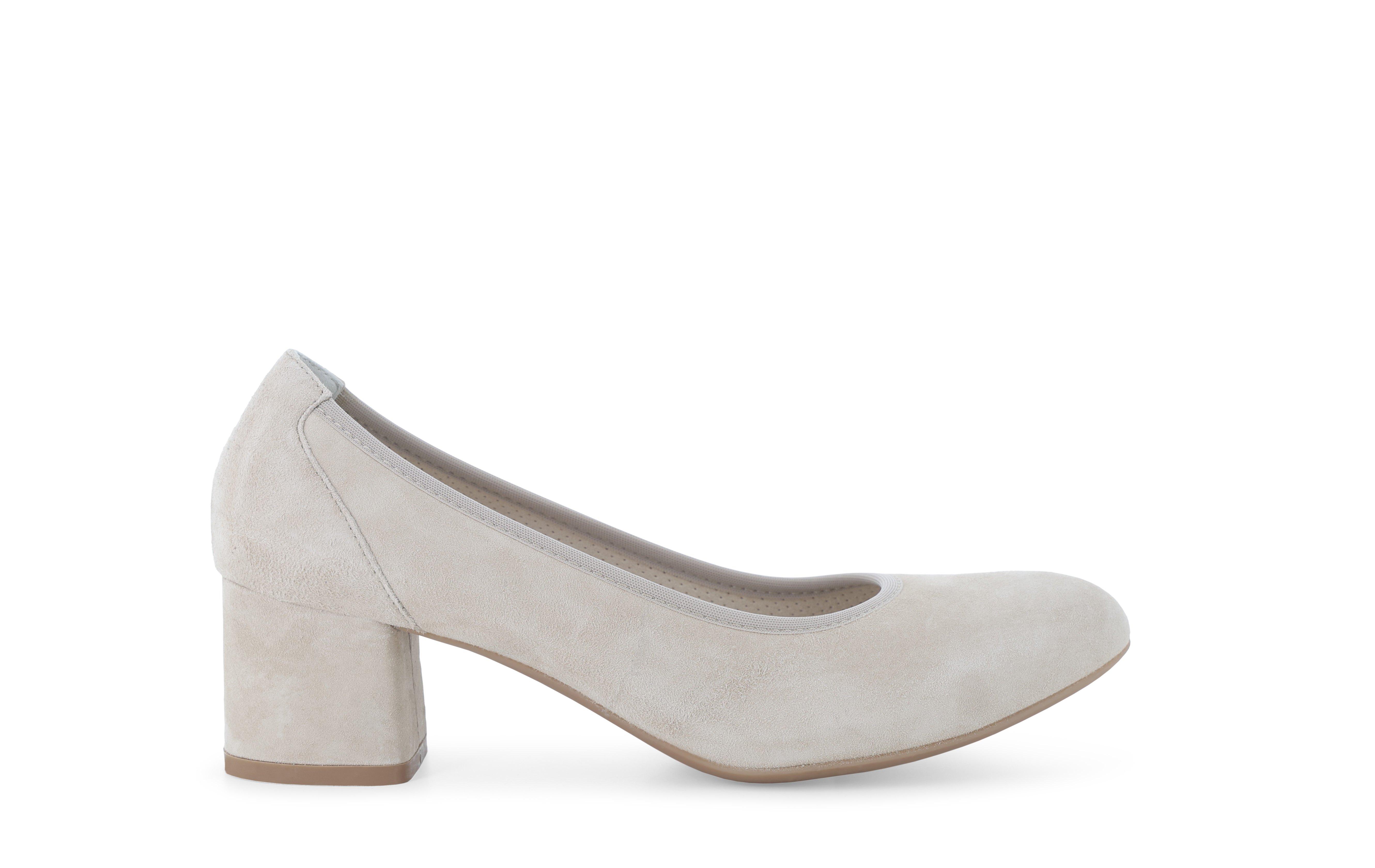 Décolleté comfort in camoscio beige sabbia d100q 40
