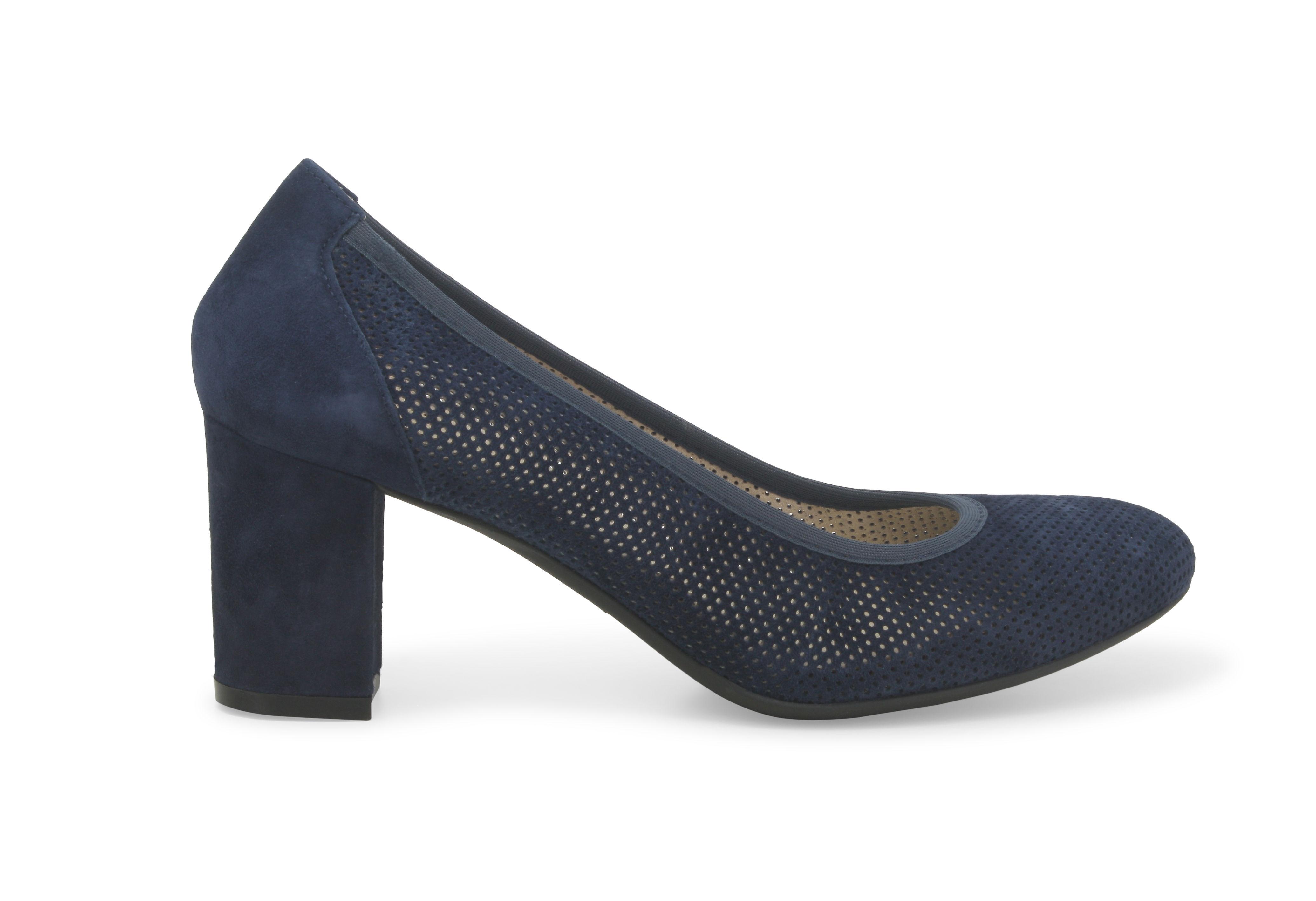 Décolleté donna in camoscio blu notte d116z 39