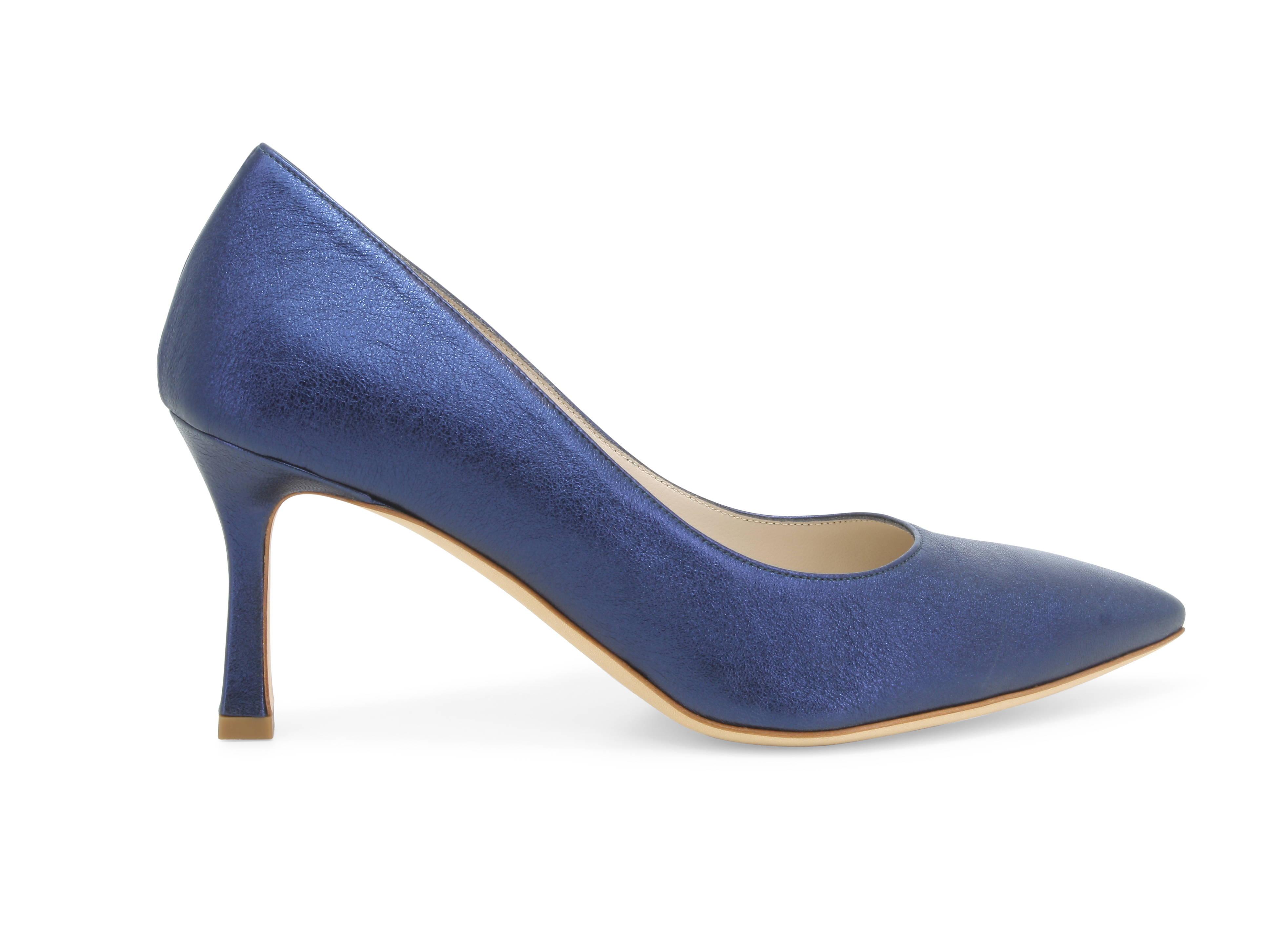 Décolleté donna in pelle blu abyss d160q