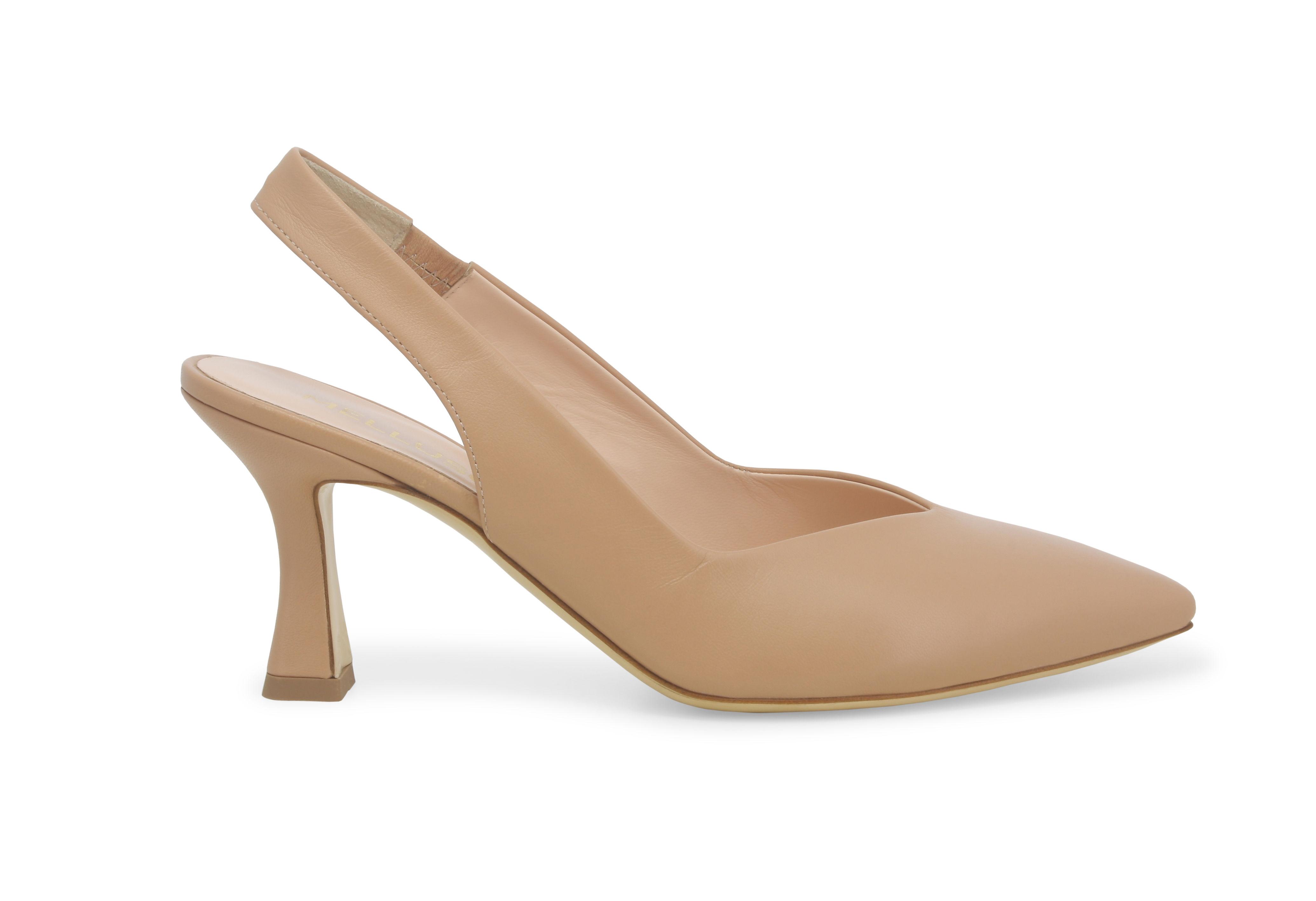 Décolleté donna slingback in pelle fondotinta d168q 38.5