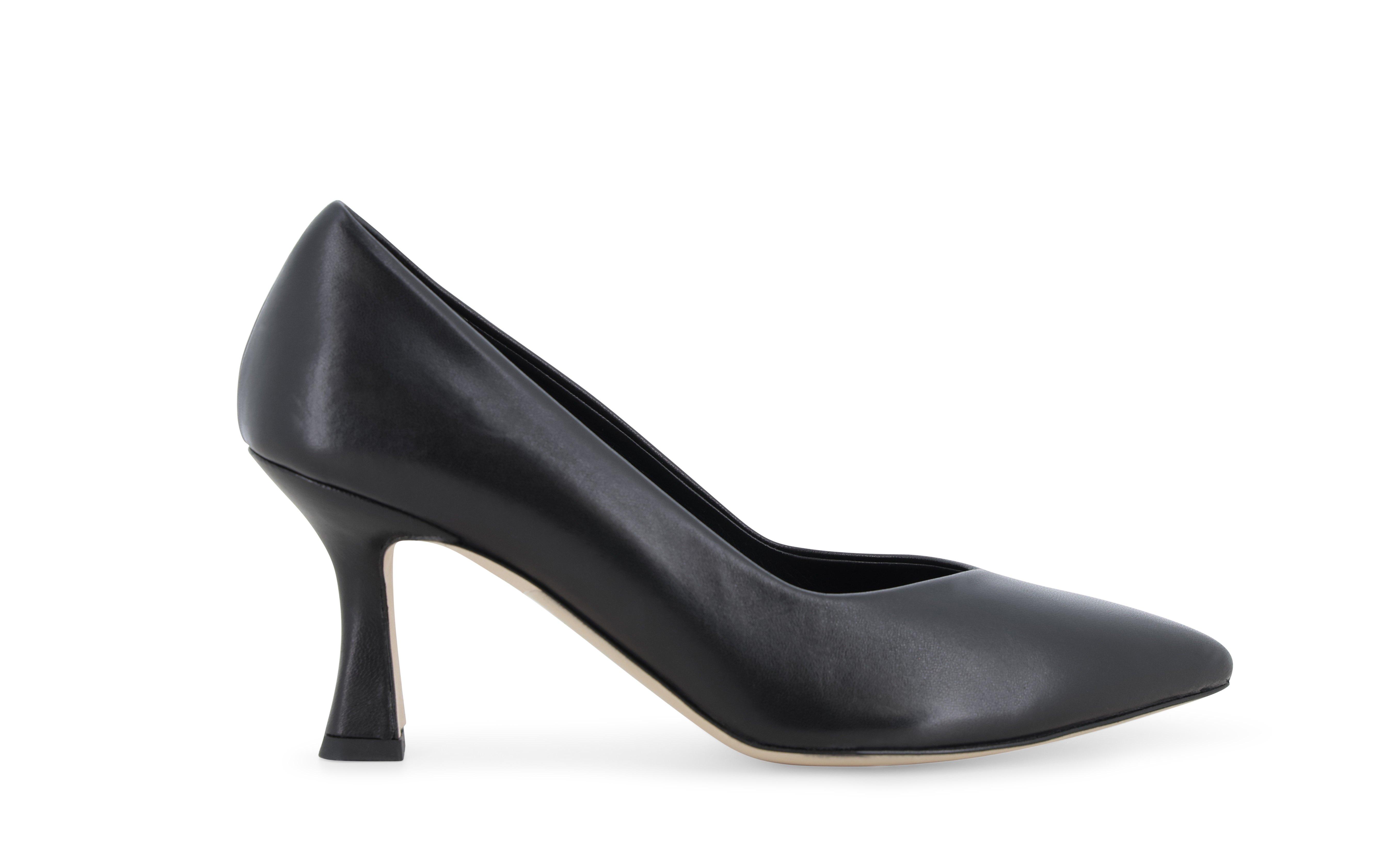 Décolleté classica a punta in pelle nera d170q 36