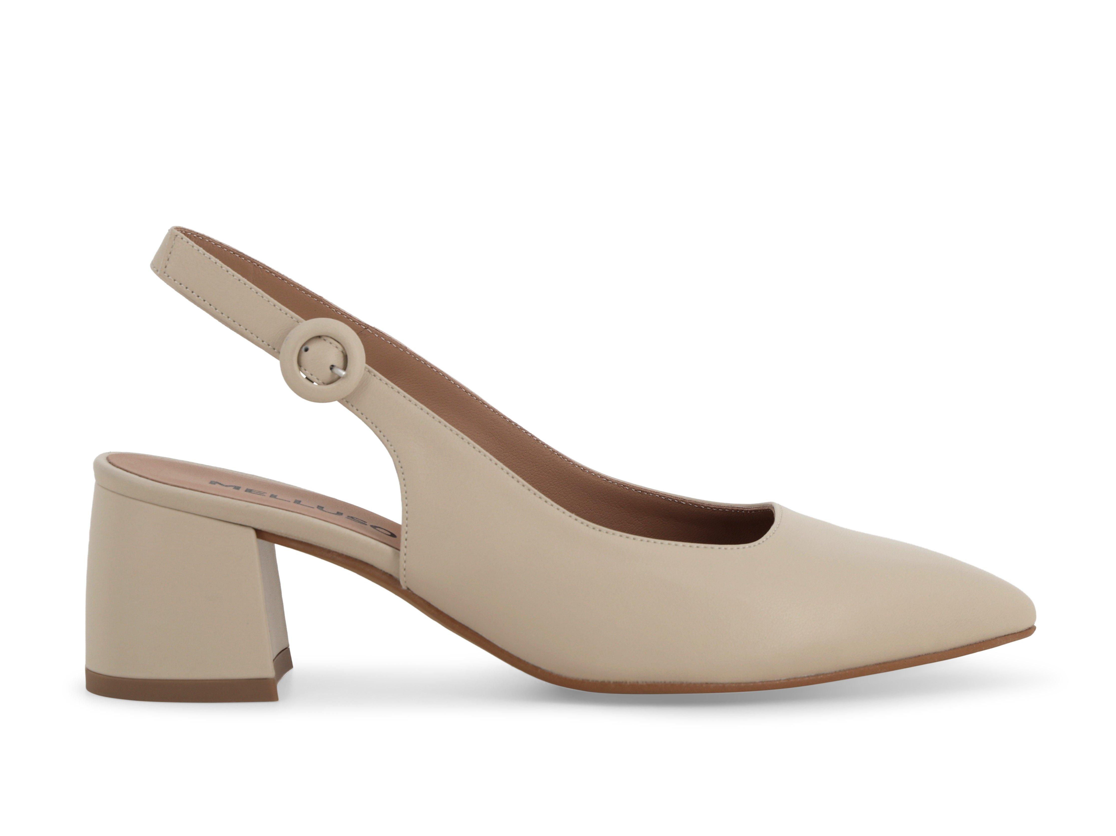 Décolleté donna slingback in pelle beige d179q 37