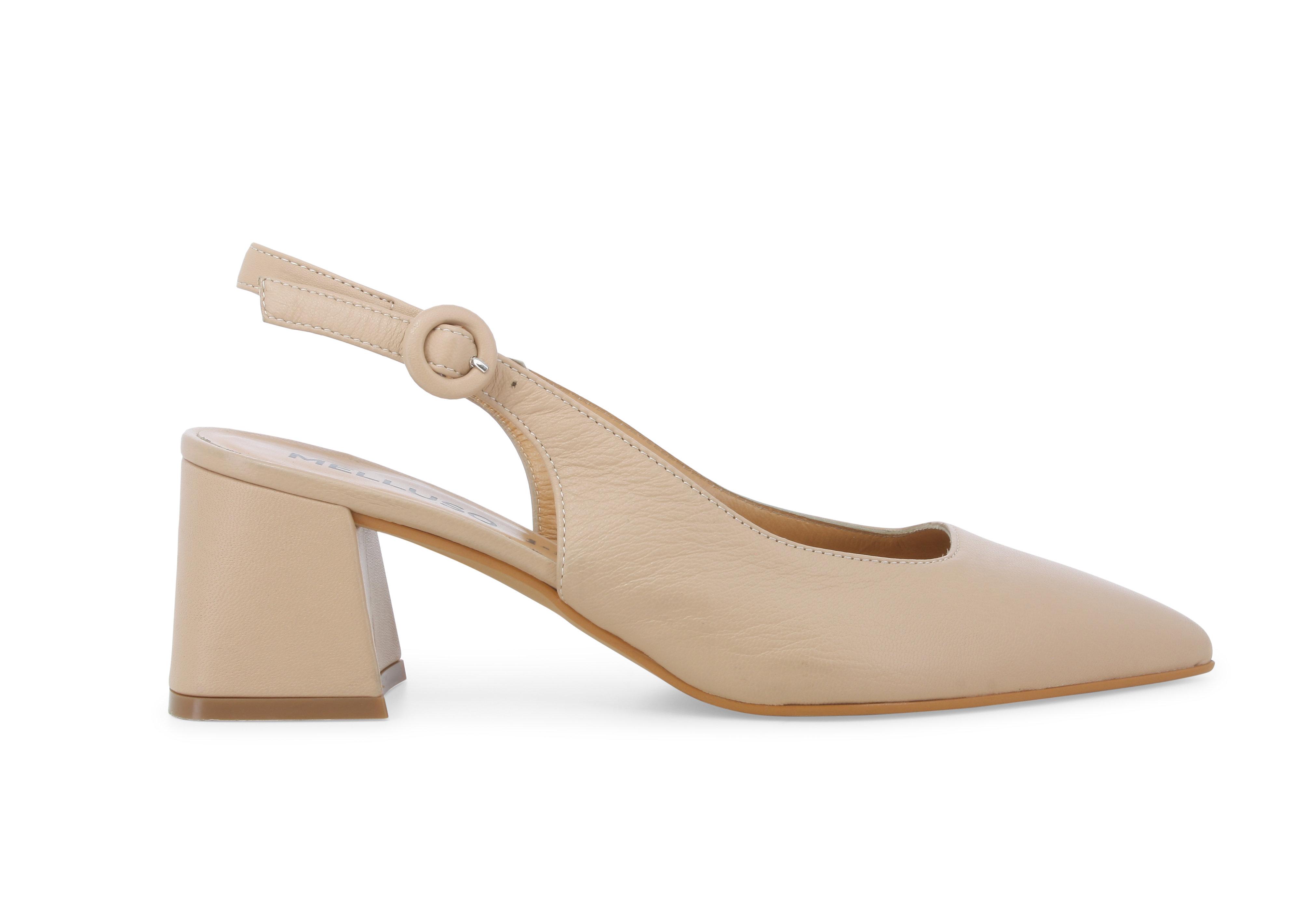 Décolleté donna slingback in pelle fondotinta d179q 37
