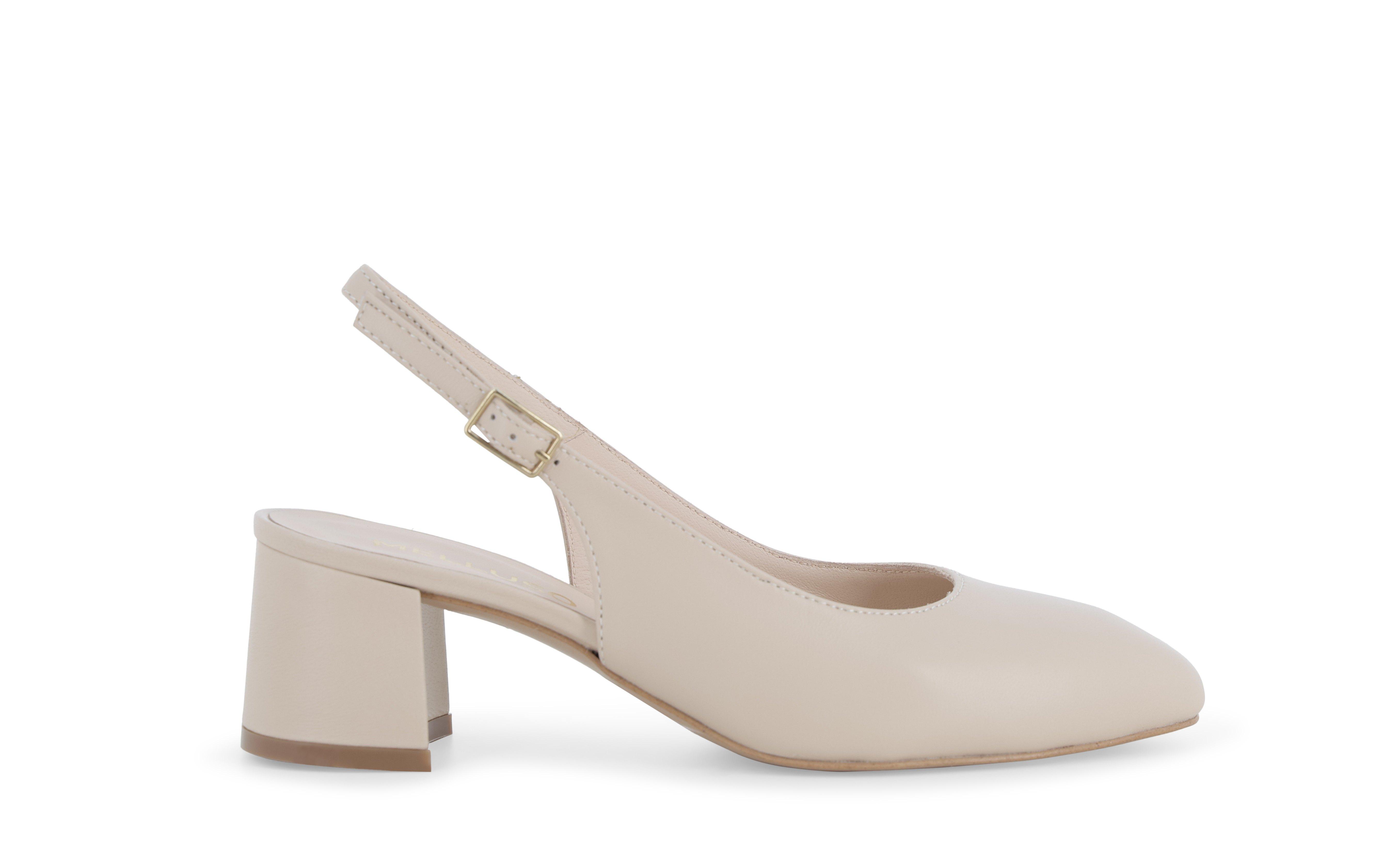 Slingback comfort in morbida pelle beige nude d180q 36.5
