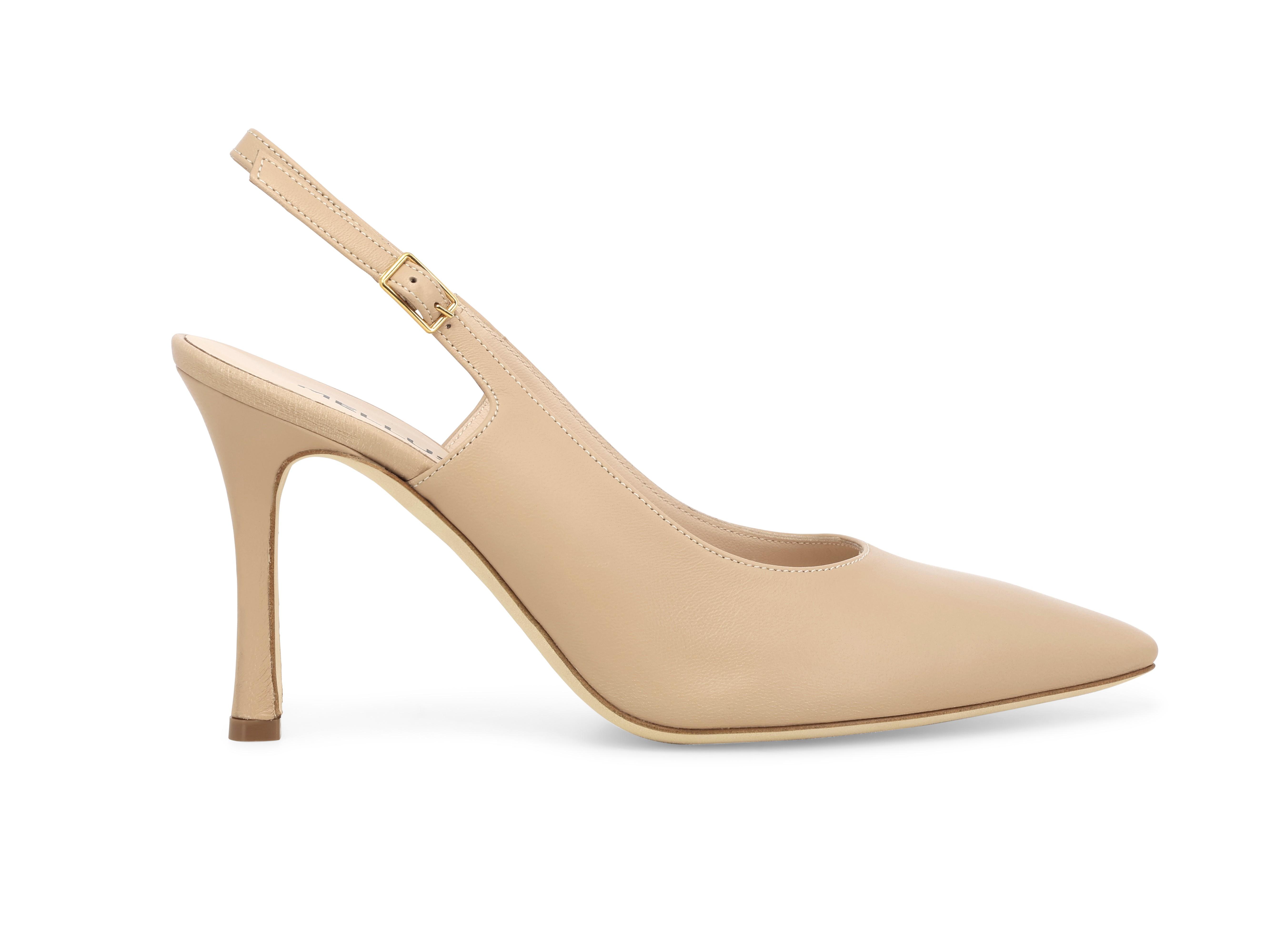 Décolleté donna slingback in pelle fondotinta d188q 36