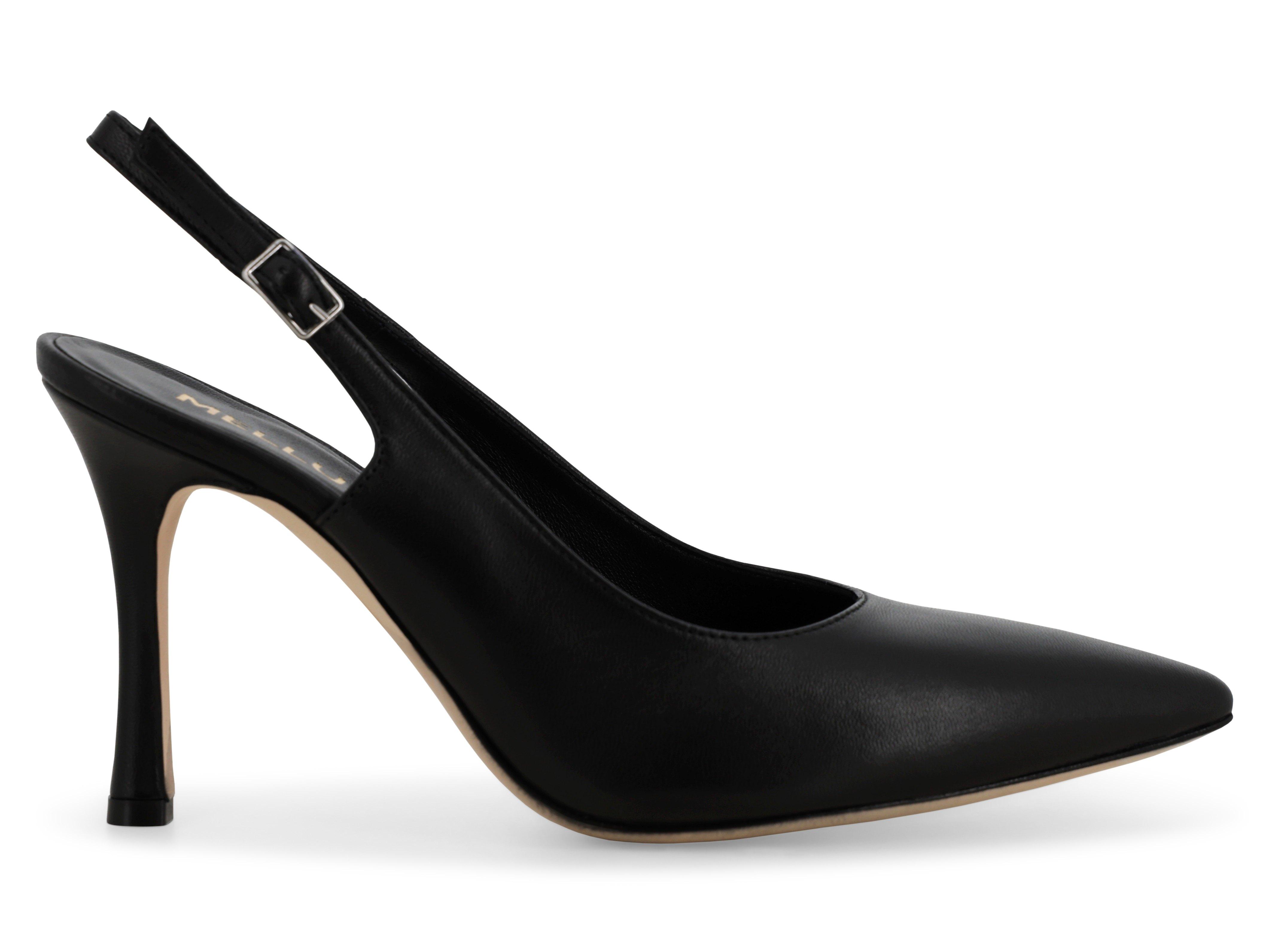 Décolleté donna slingback in pelle nero d188q 43
