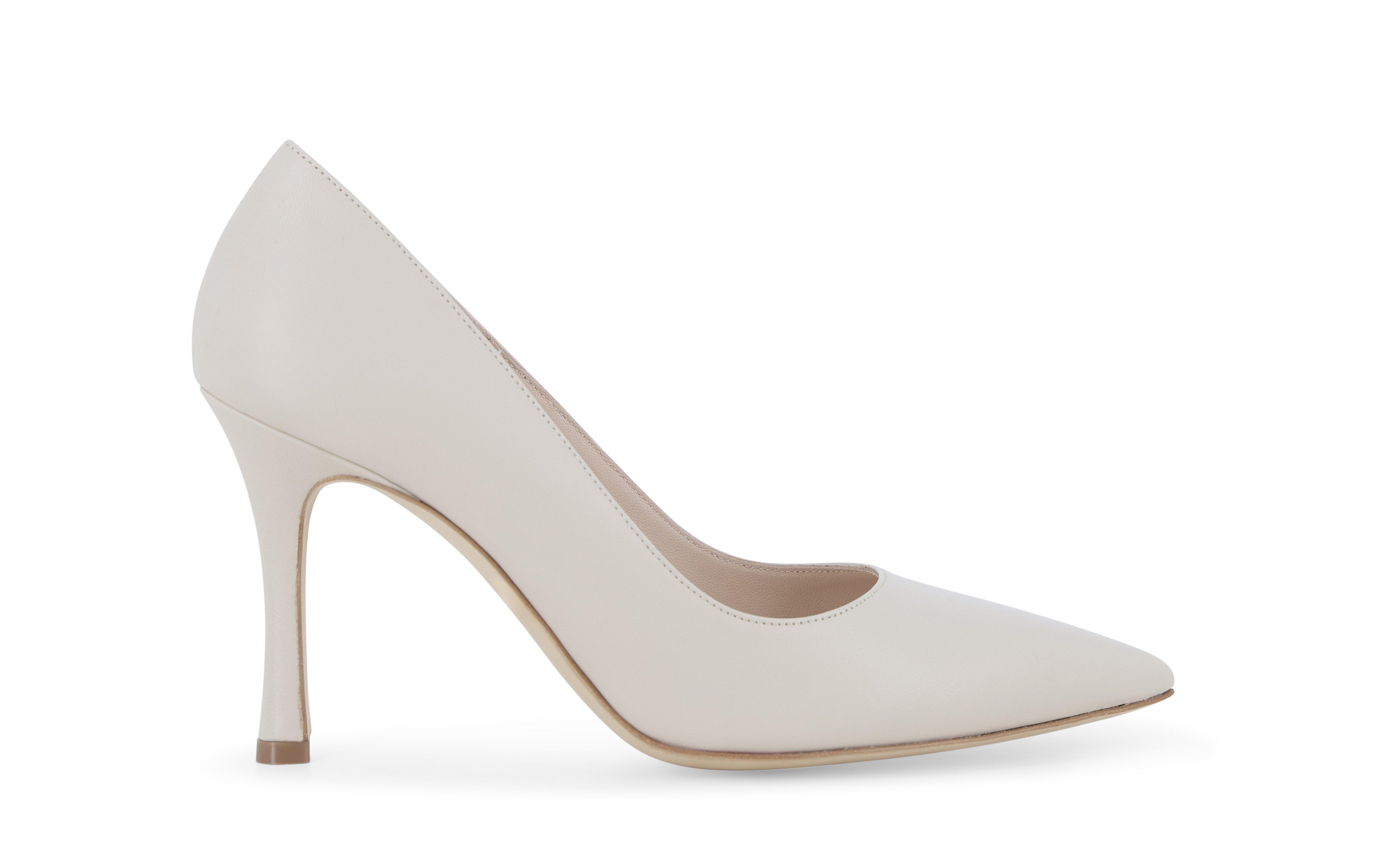 Décolleté sposa classica a punta in pelle panna d189q 35
