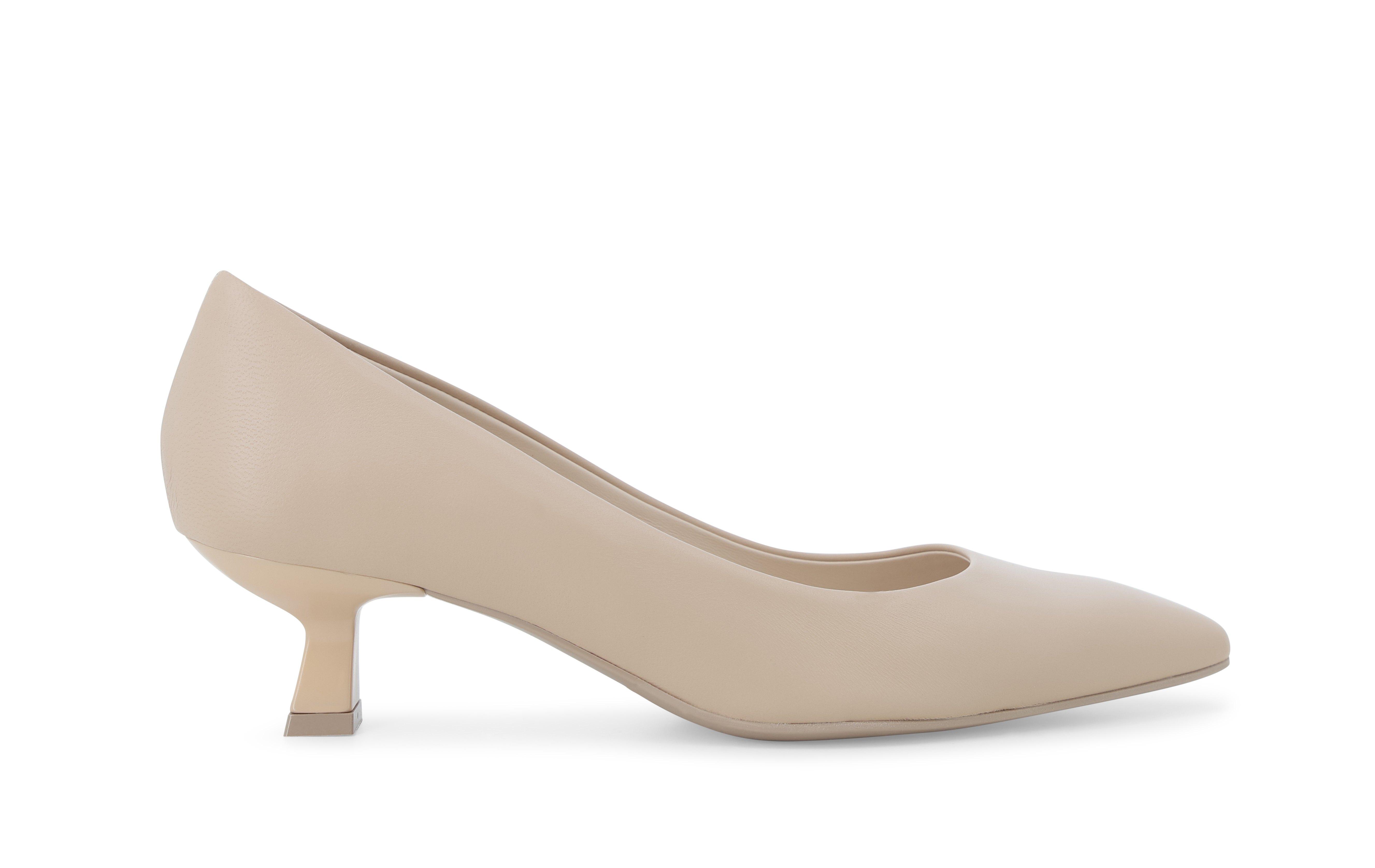 Décolleté in pelle con tacco a rocchetto nude d200 39