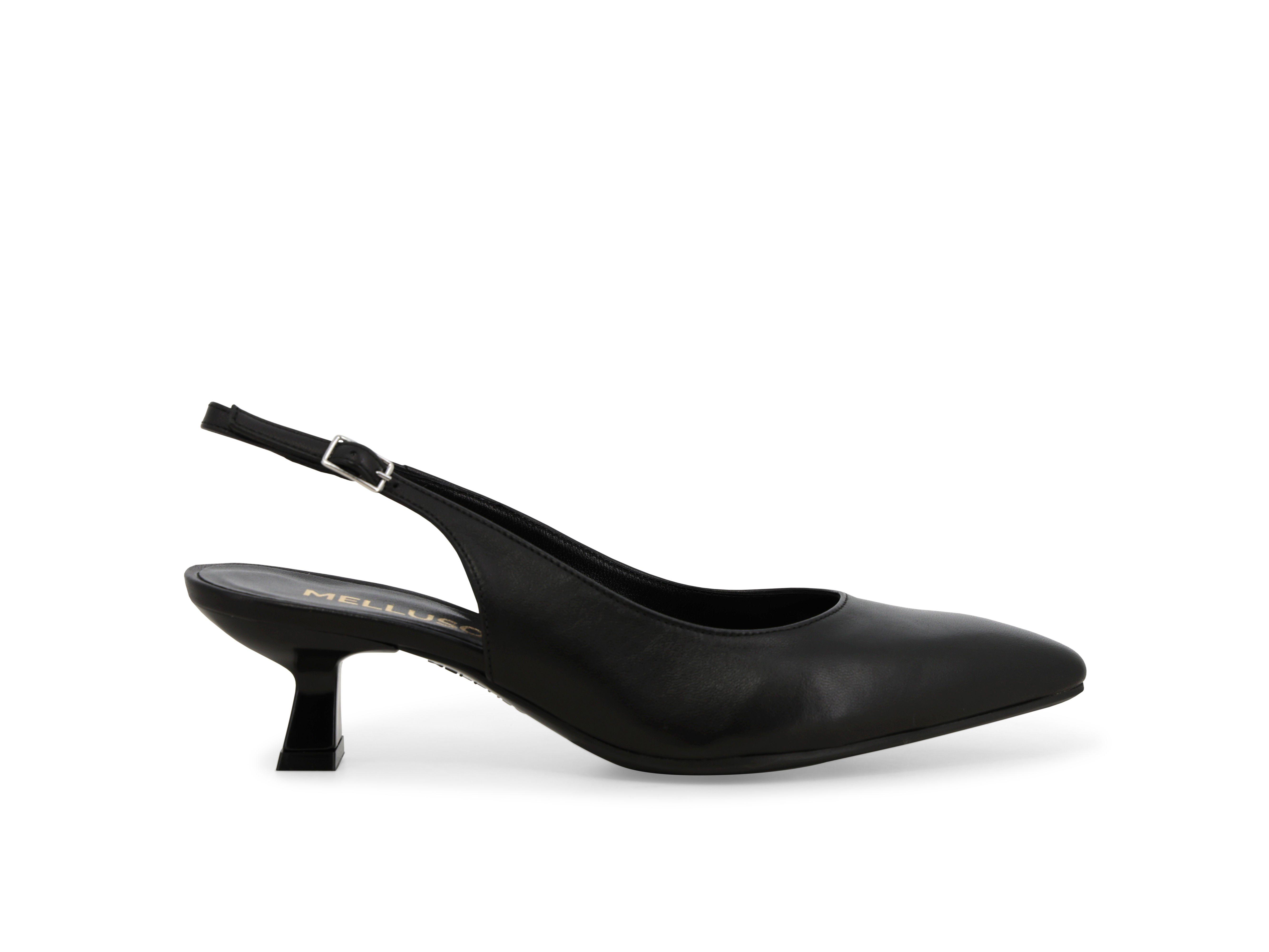 Décolleté donna slingback in pelle nero d201 37