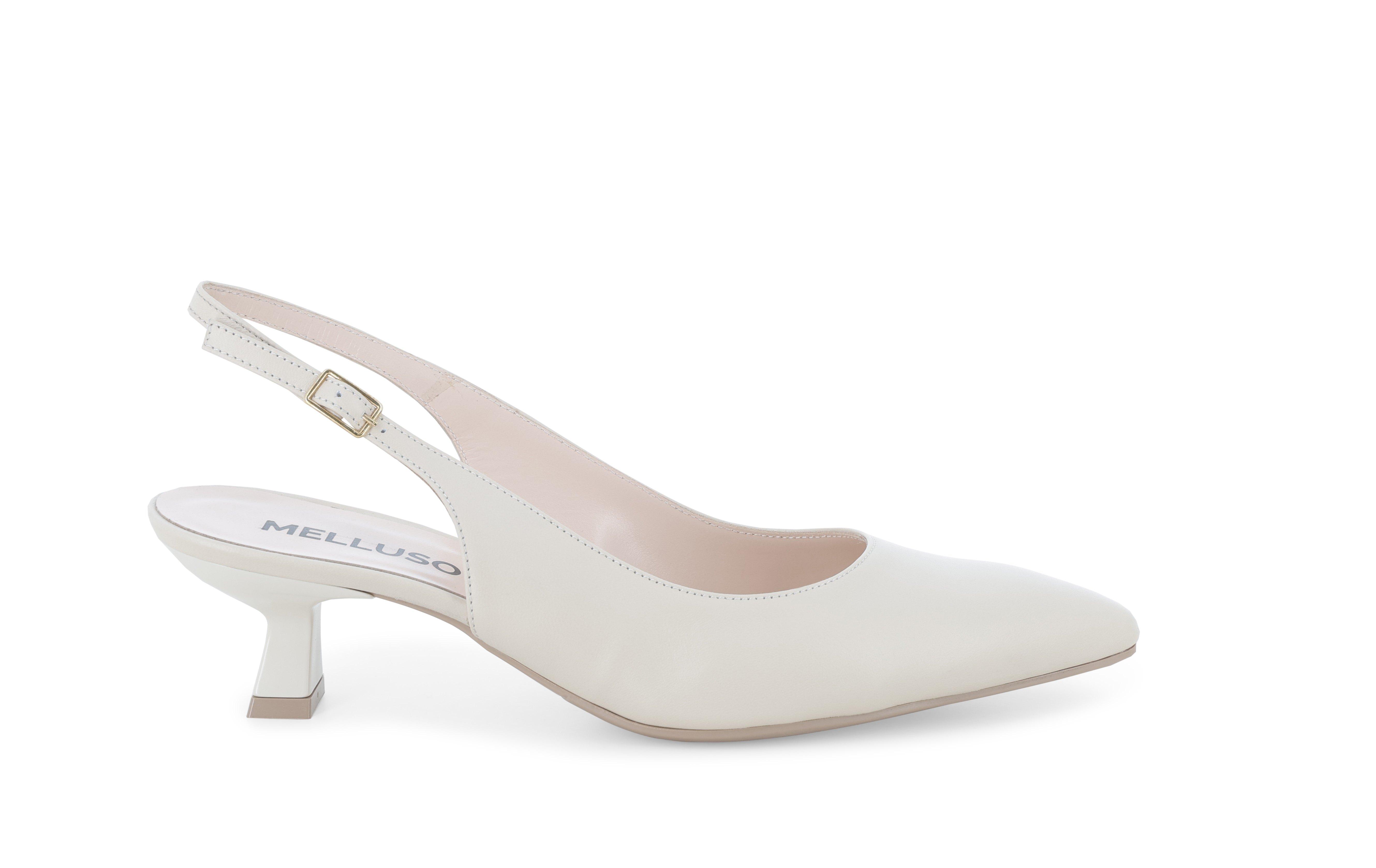 Décolleté donna slingback in pelle milk d201 37