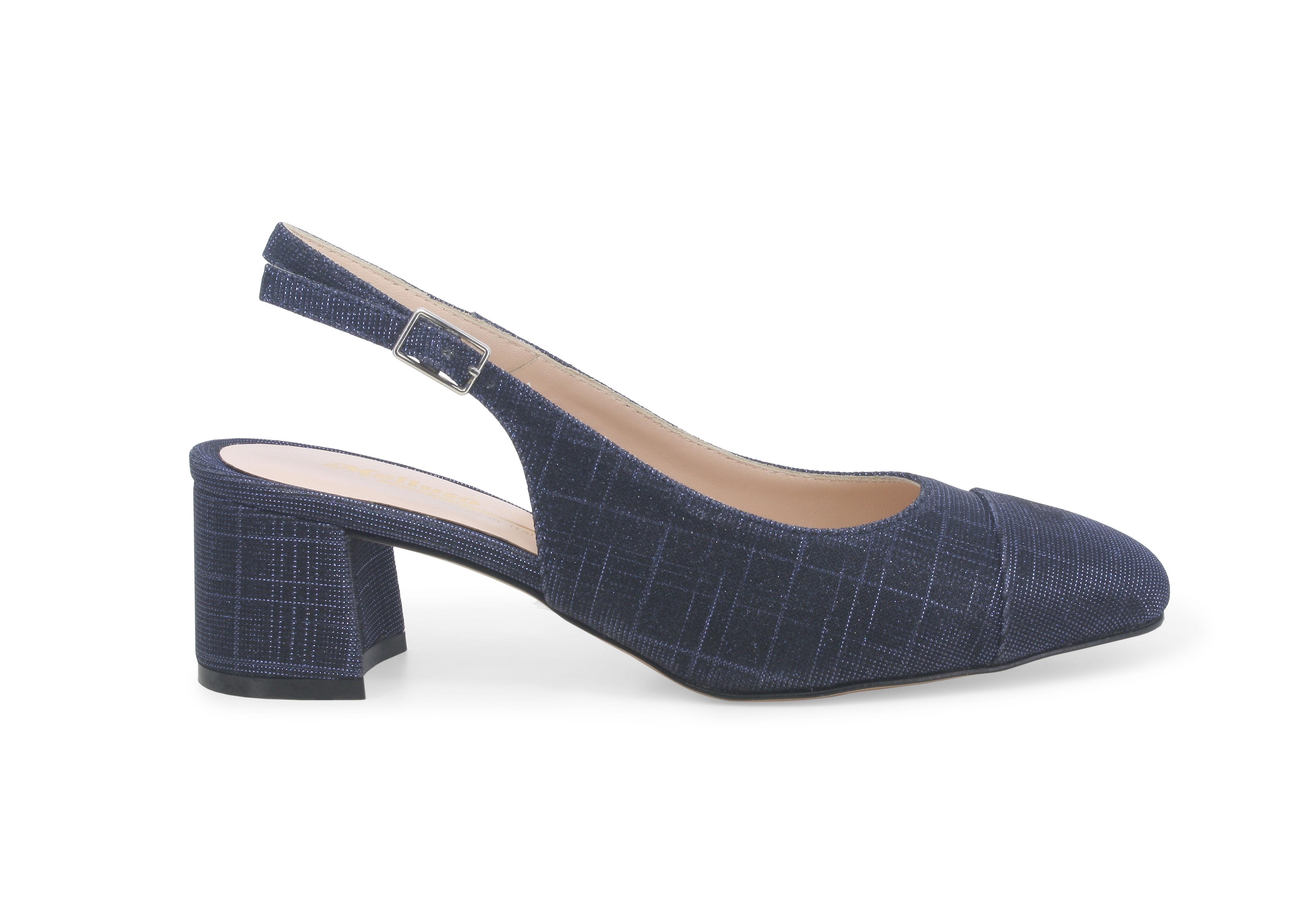 Décolleté donna in tessuto blu notte e1301q 40