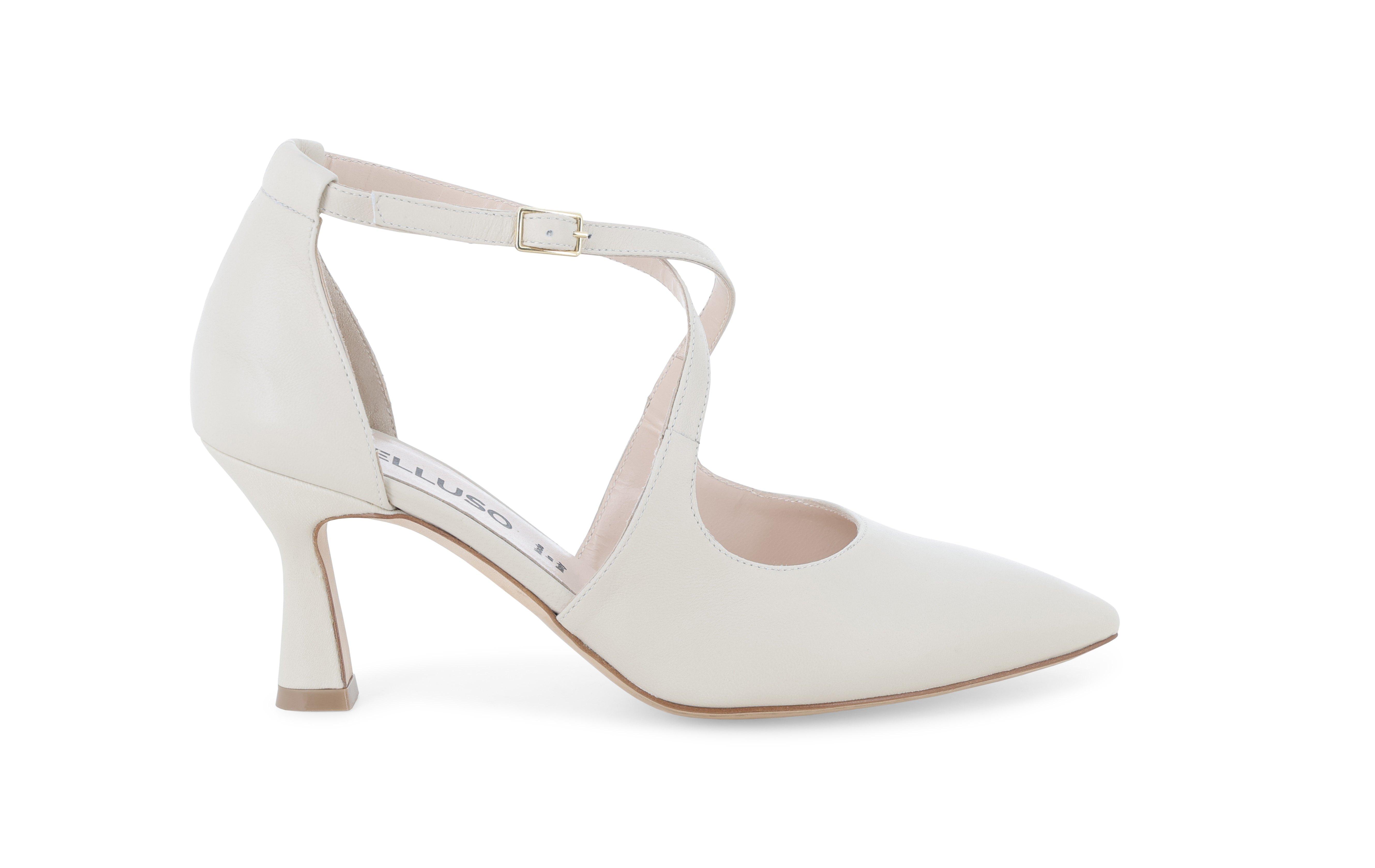Décolleté colore bianco milk sposa con cinturini incrociati e1631q 34