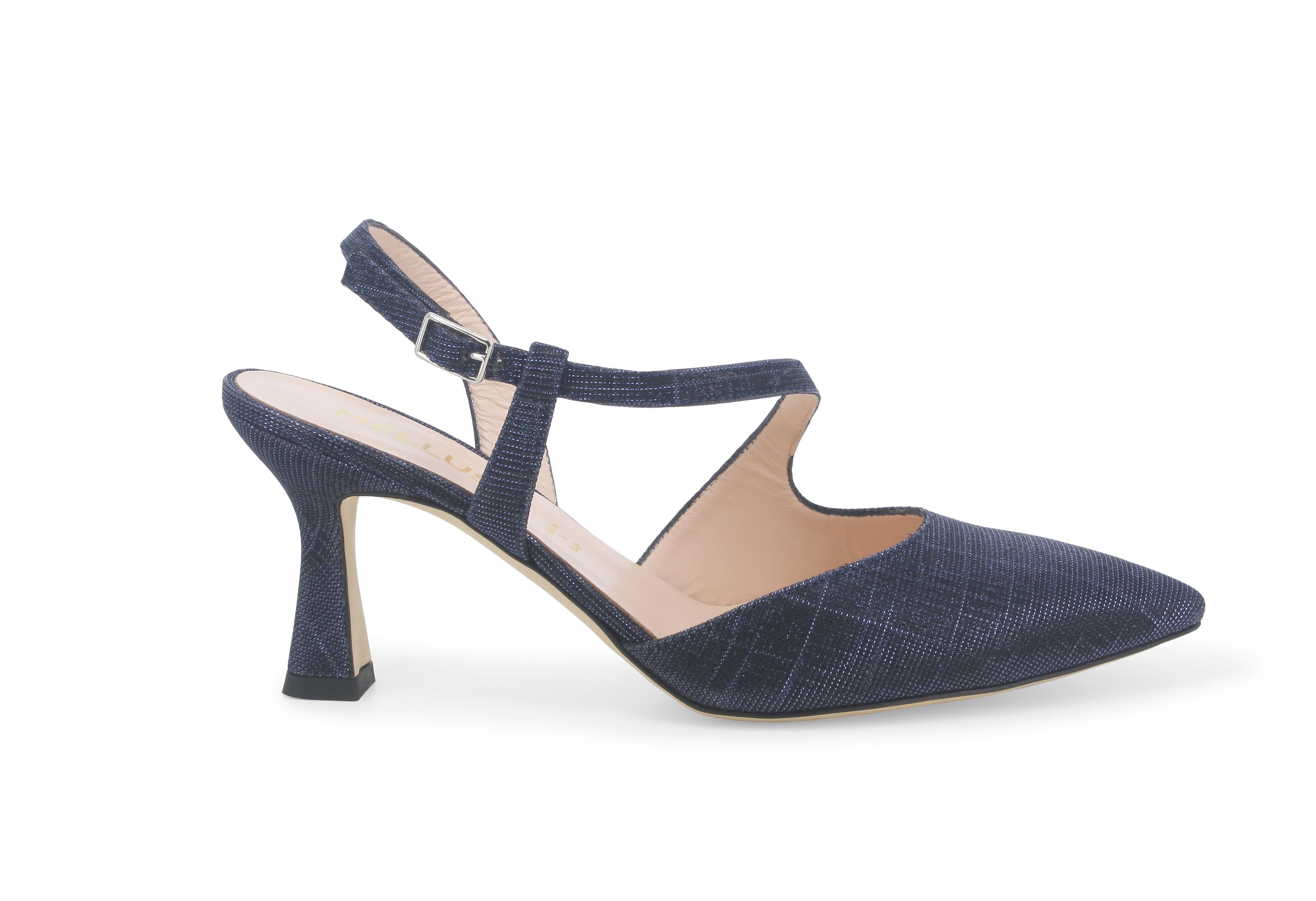 Décolleté donna slingback in tessuto galassia notte e1634q 42