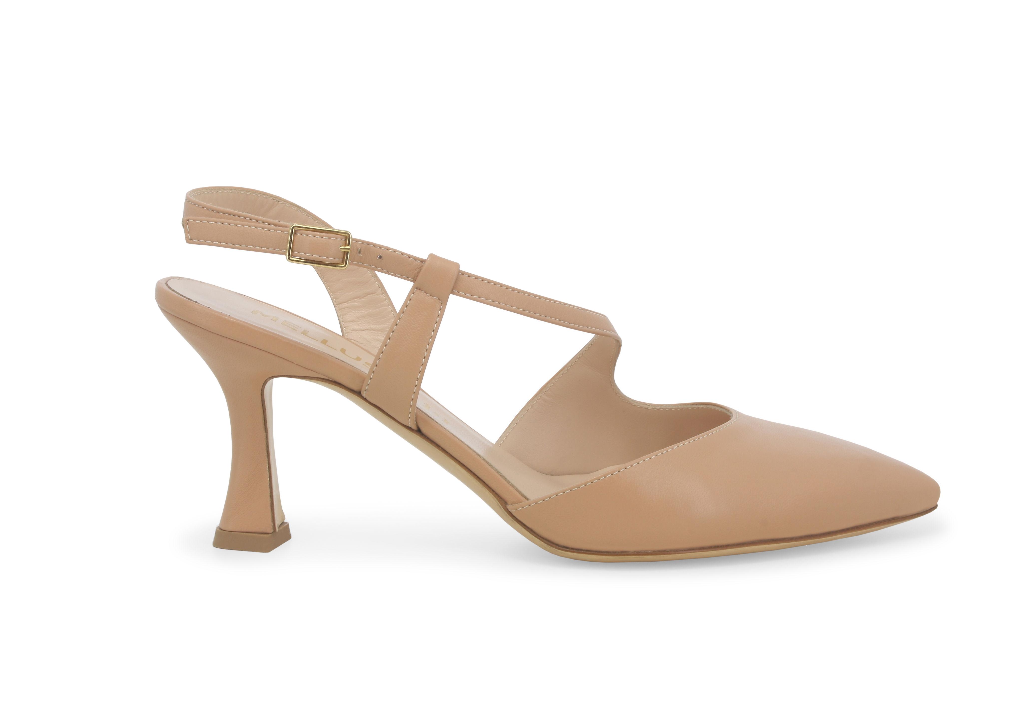 Décolleté donna slingback in pelle nude e1634zv 40