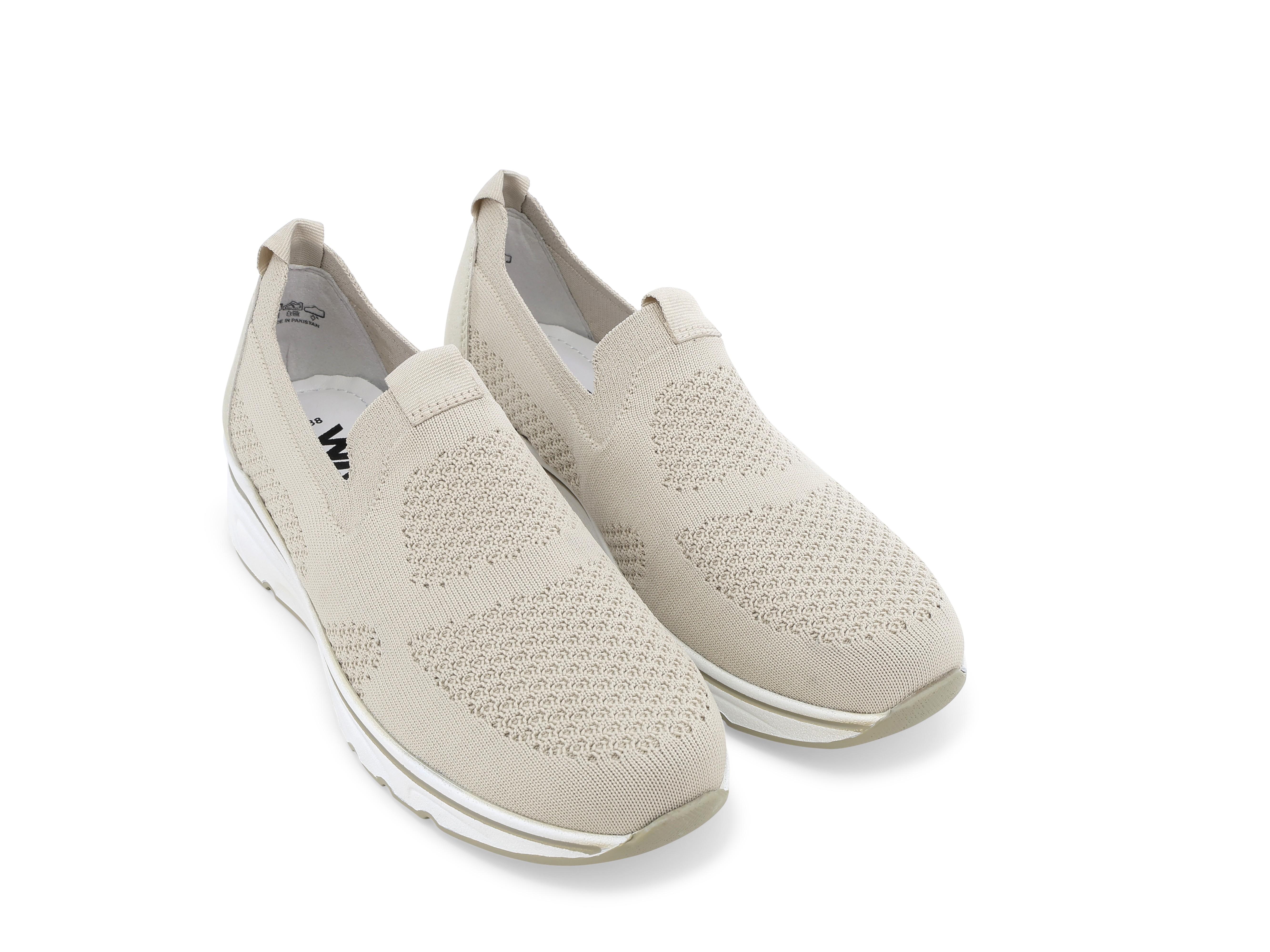 Sneaker slip-on in tessuto knit beige sabbia k55711bk 41