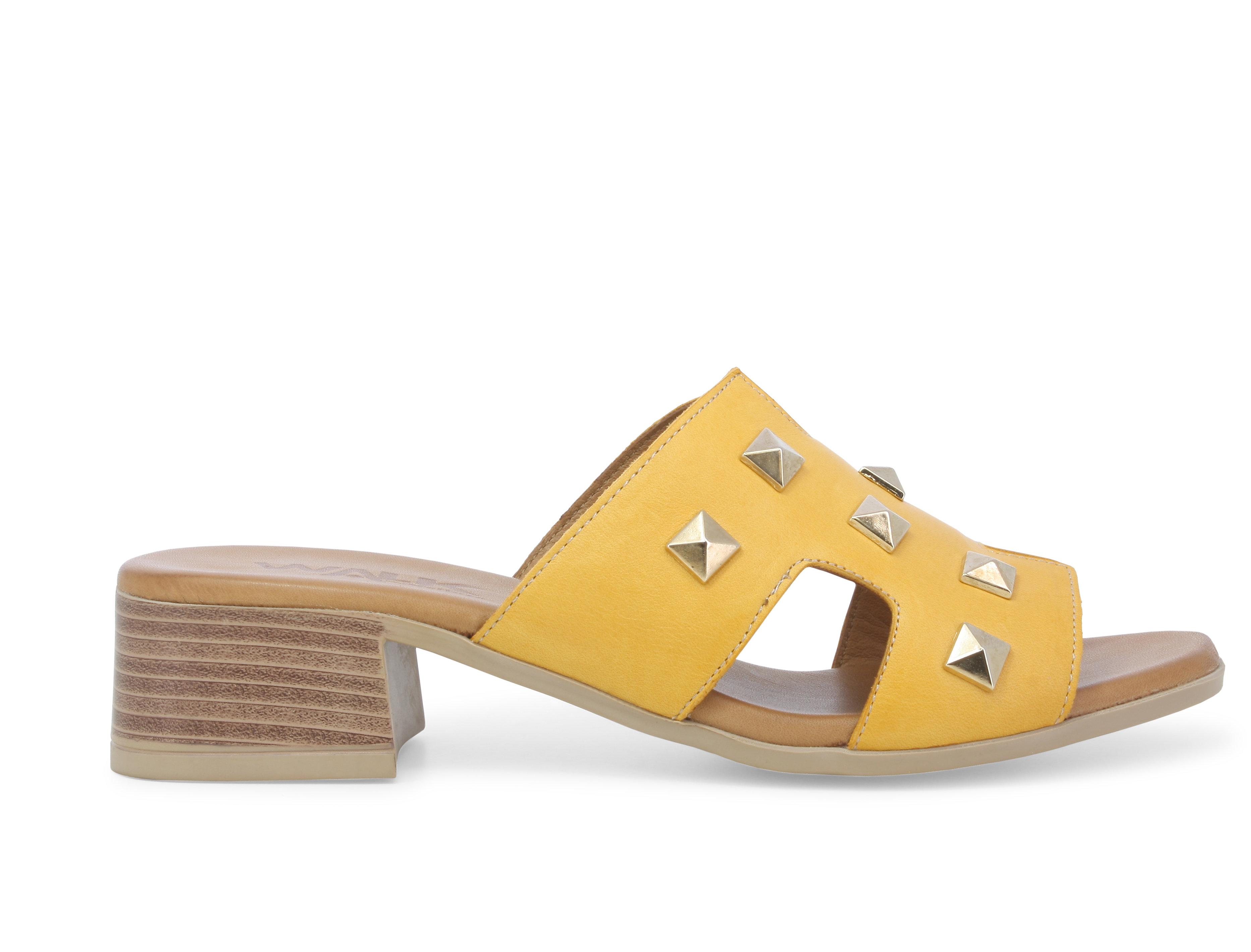 Ciabatta donna in pelle giallo k56018q 40