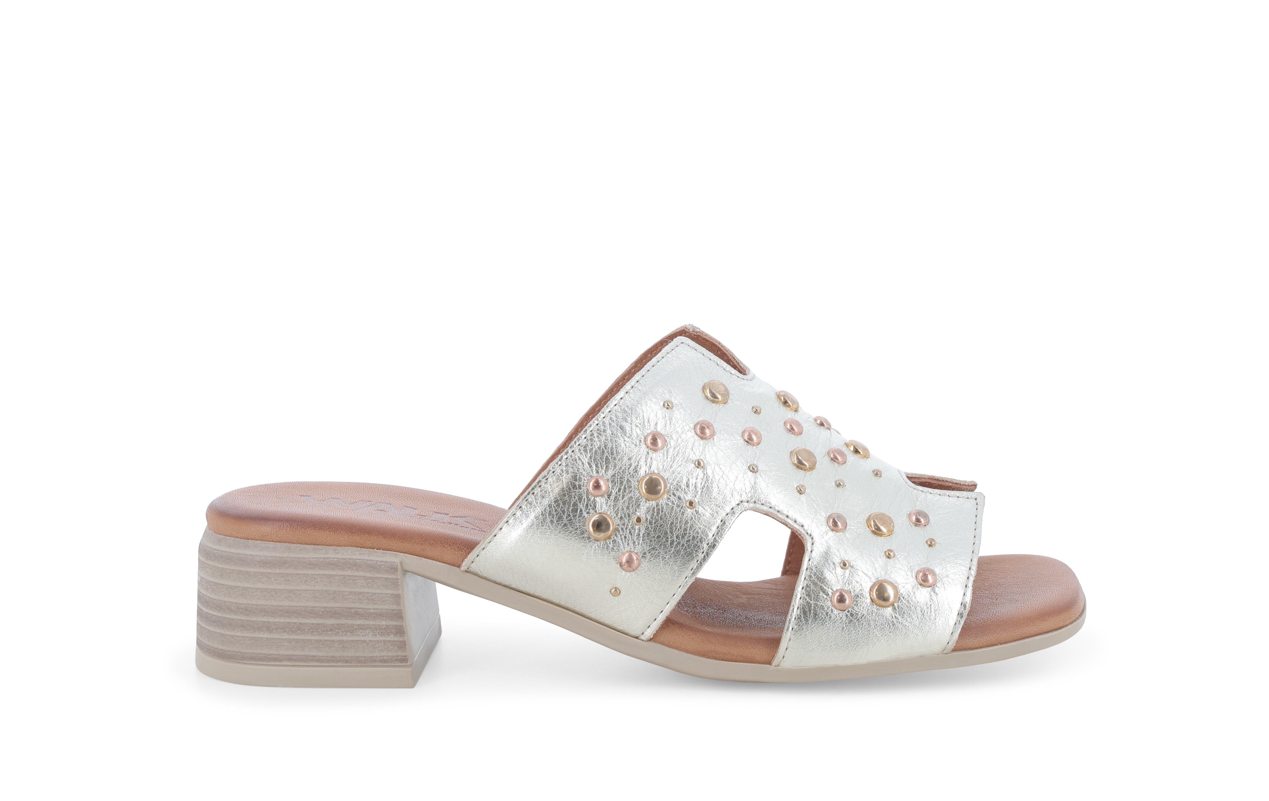 Ciabatta donna in pelle platino k56076q 38