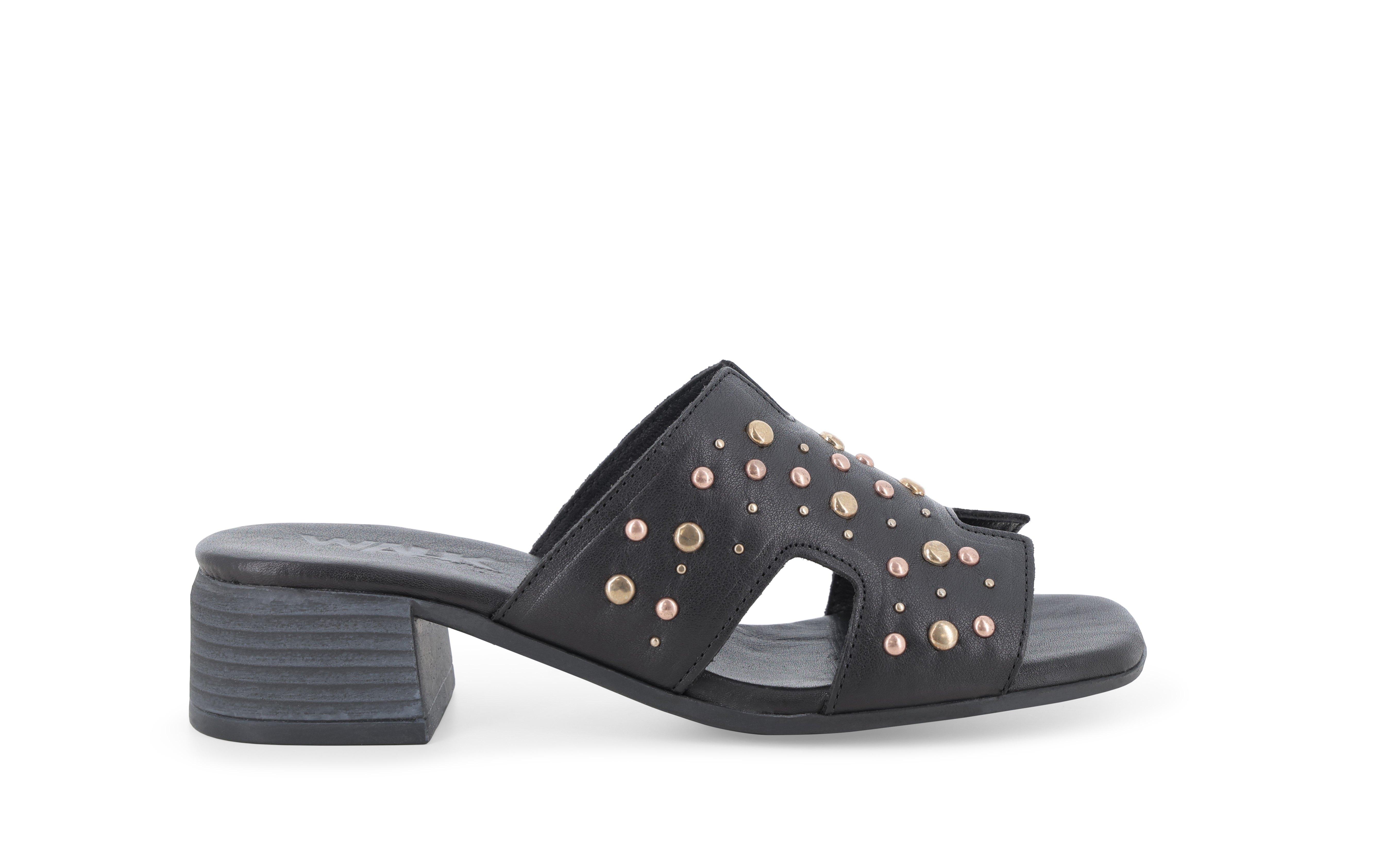 Ciabatta donna in pelle nero k56076q 36
