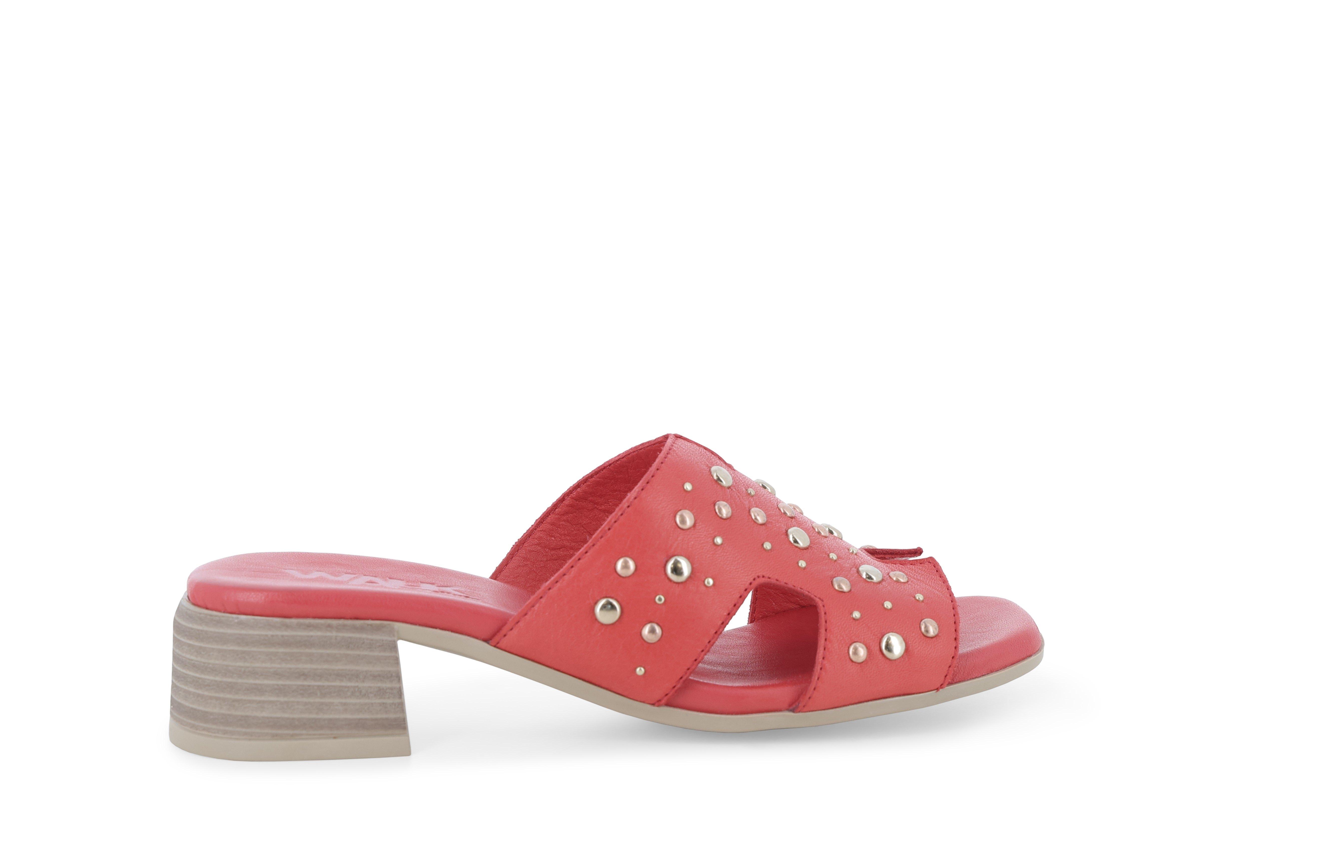 Ciabatta donna in pelle rosso k56076q 39
