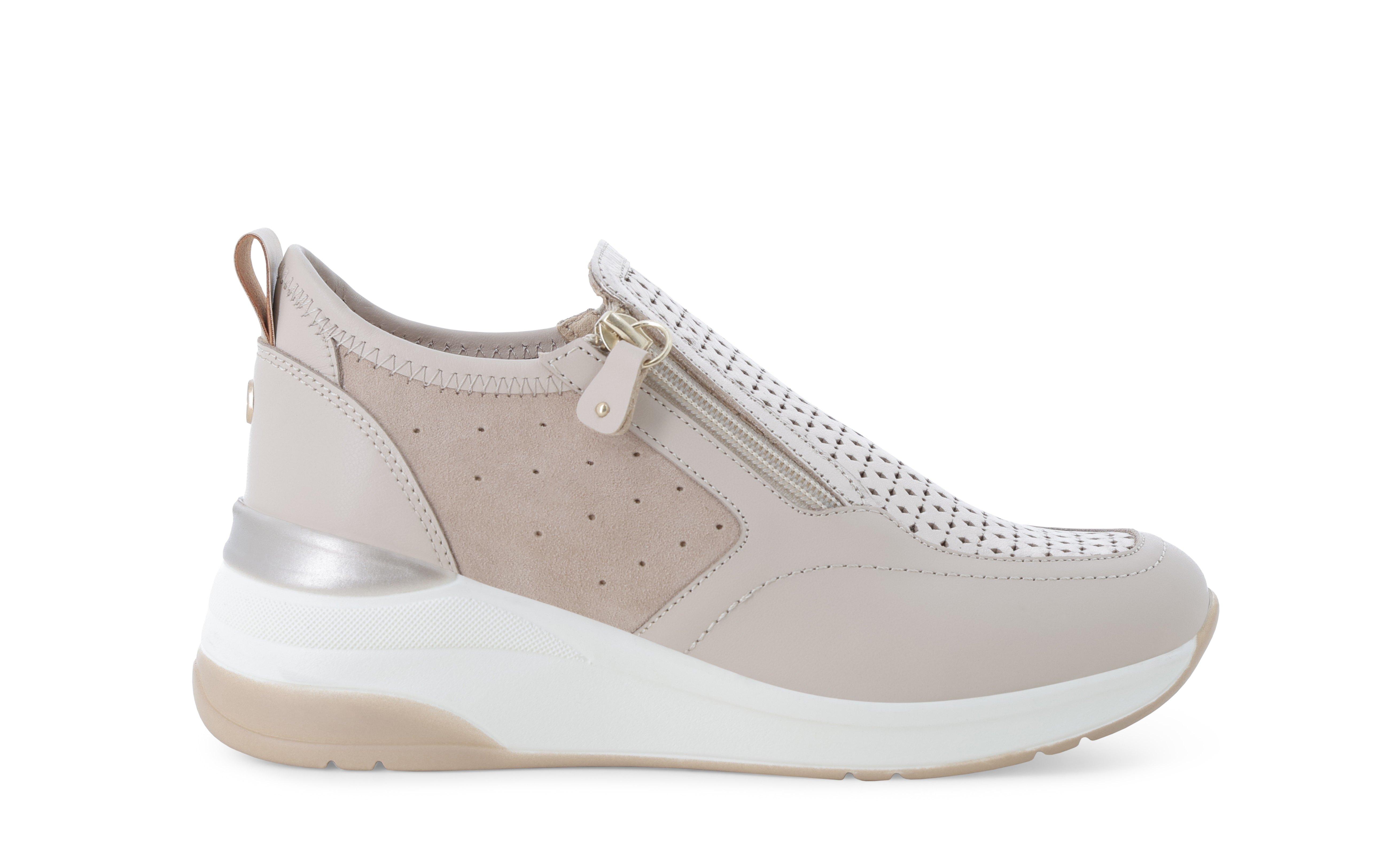 Sneakers slip-on walk beige traforata con e zip k56233 40
