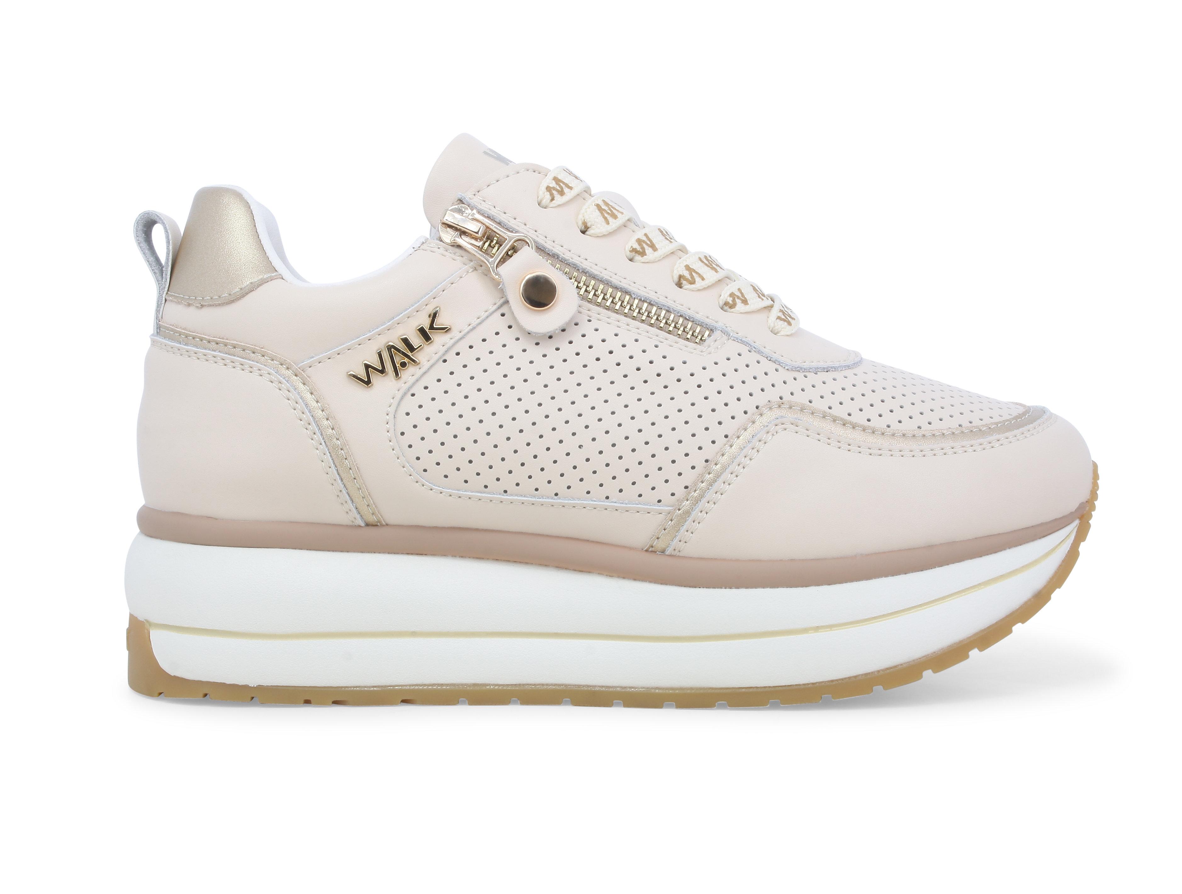 Sneakers platform melluso walk in pelle cipria k60039bk