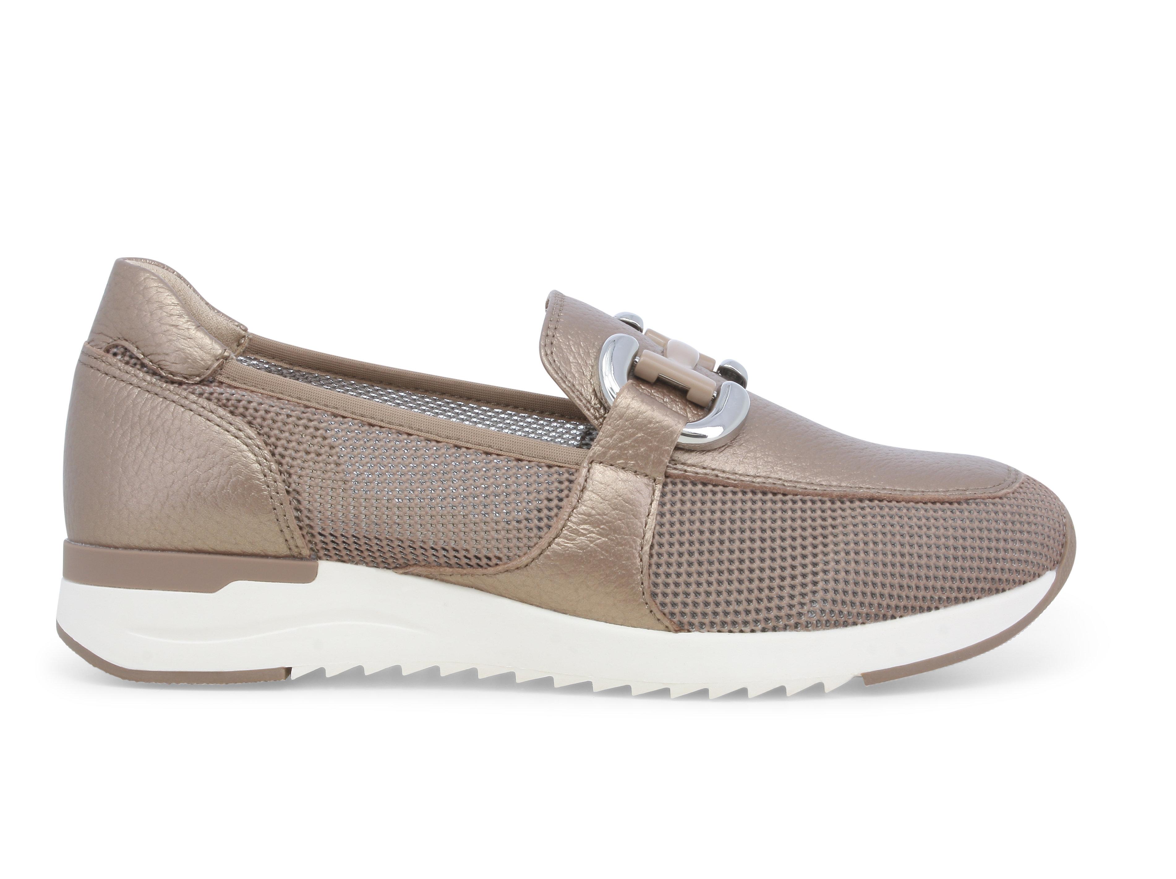 Mocassino sportivo slip-on in pelle metallizzata bronzo k60102bk 39
