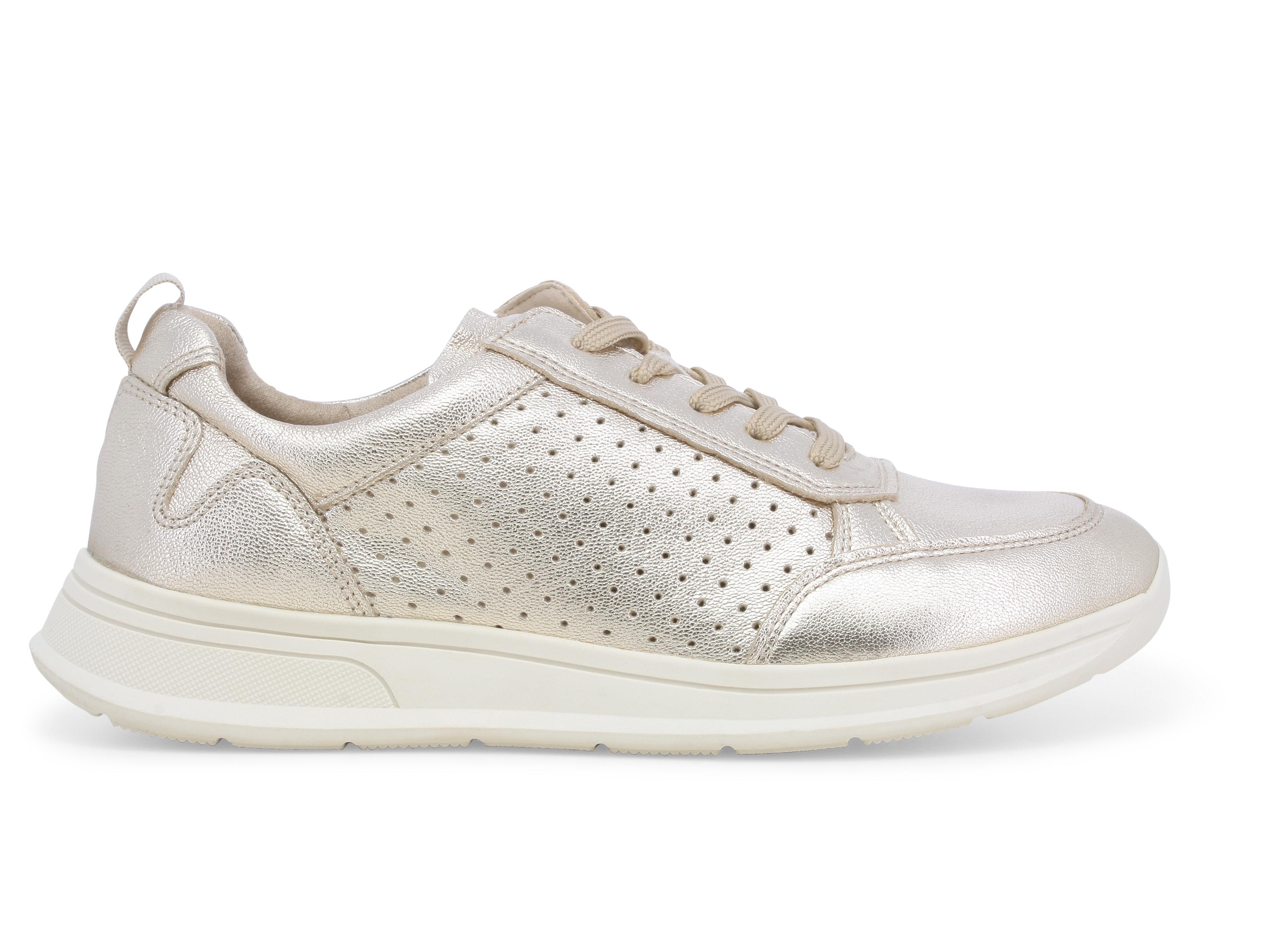 Sneakers laminata color champagne con lavorazione traforata k60108bk 38