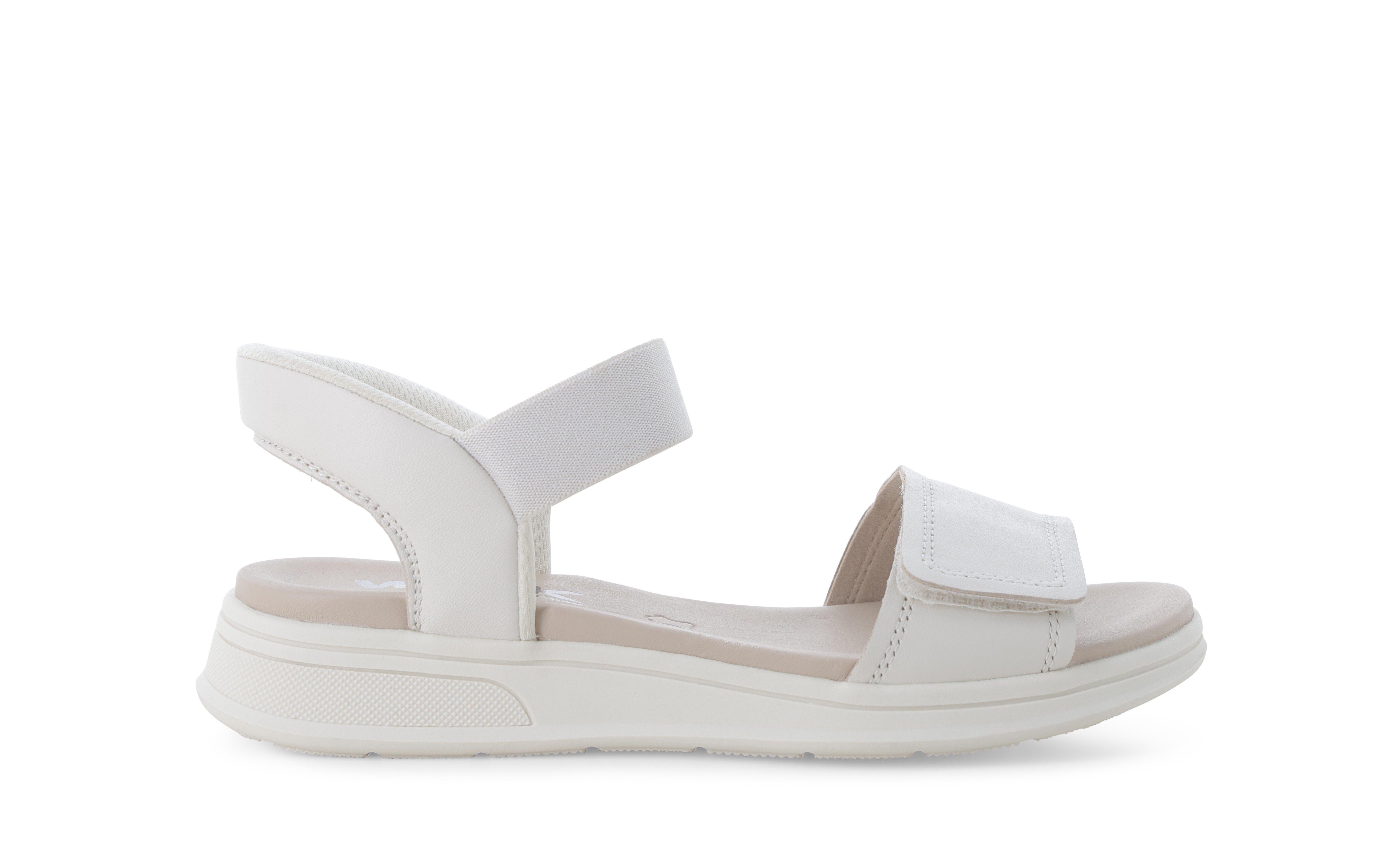 Sandalo comfort in pelle bianco con dettagli a contrasto k60112bk 38