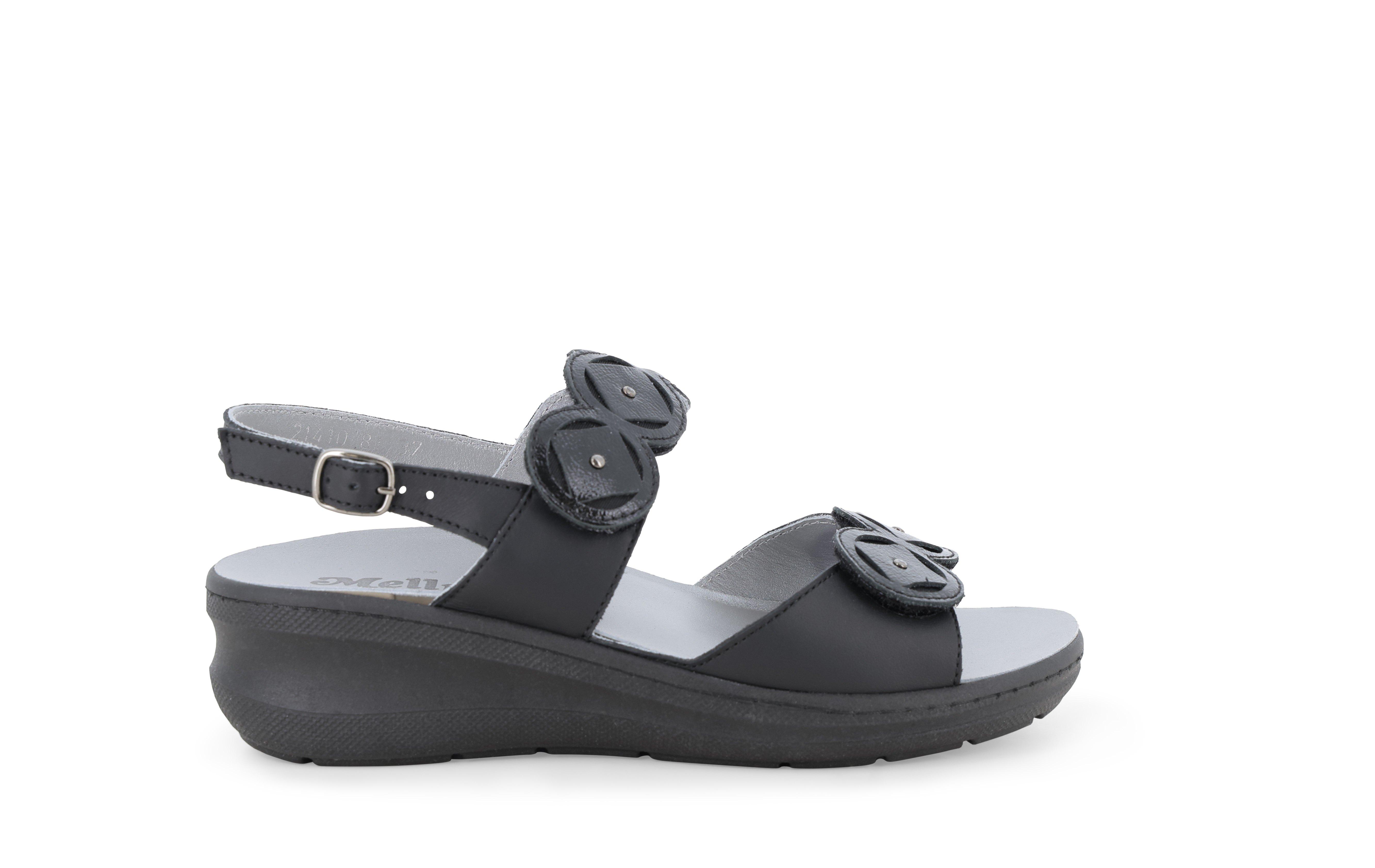 Sandalo donna anatomico in similpelle nero k95228q 38