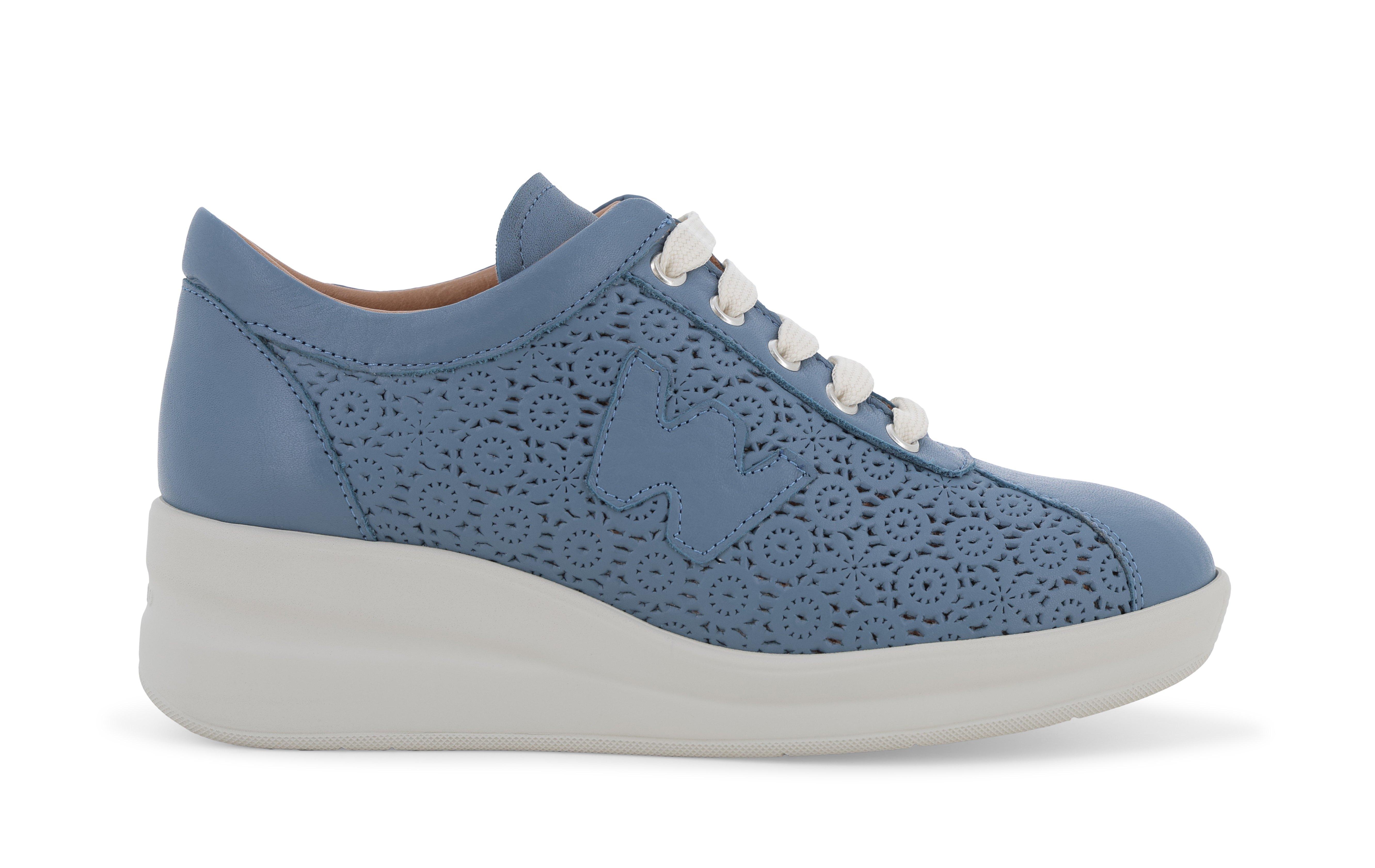 Sneaker blu carta da zucchero con lavorazione traforata r20265 37.5