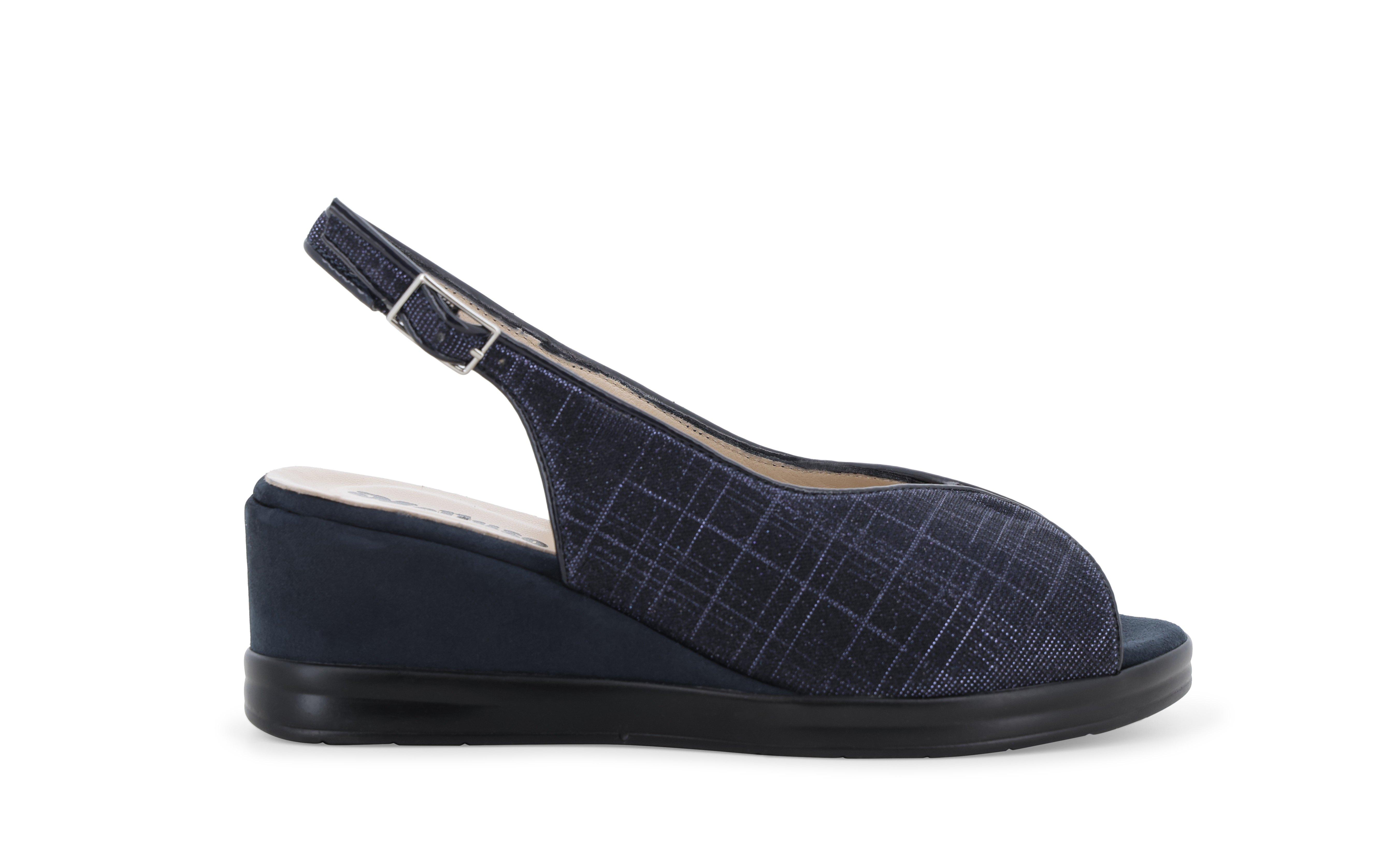 Sandalo donna comodo in tessuto blu notte r80335z 39