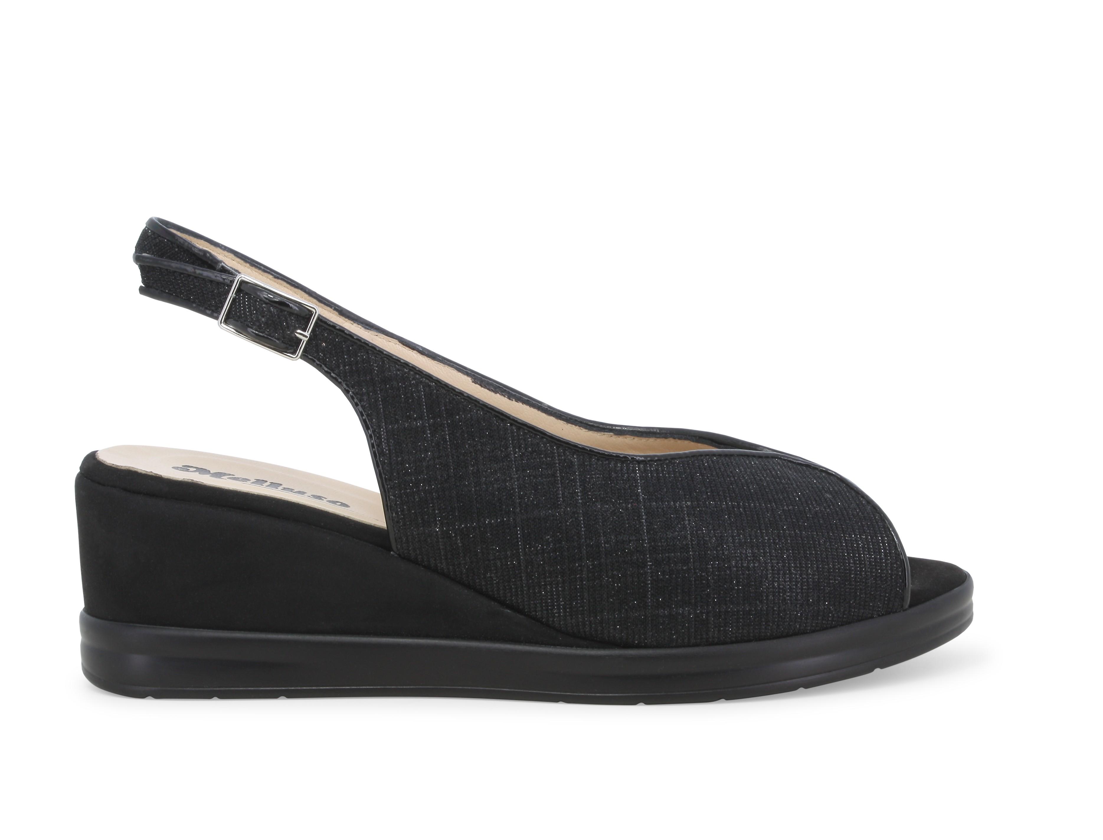 Sandalo donna comodo in tessuto nero r80335z 38