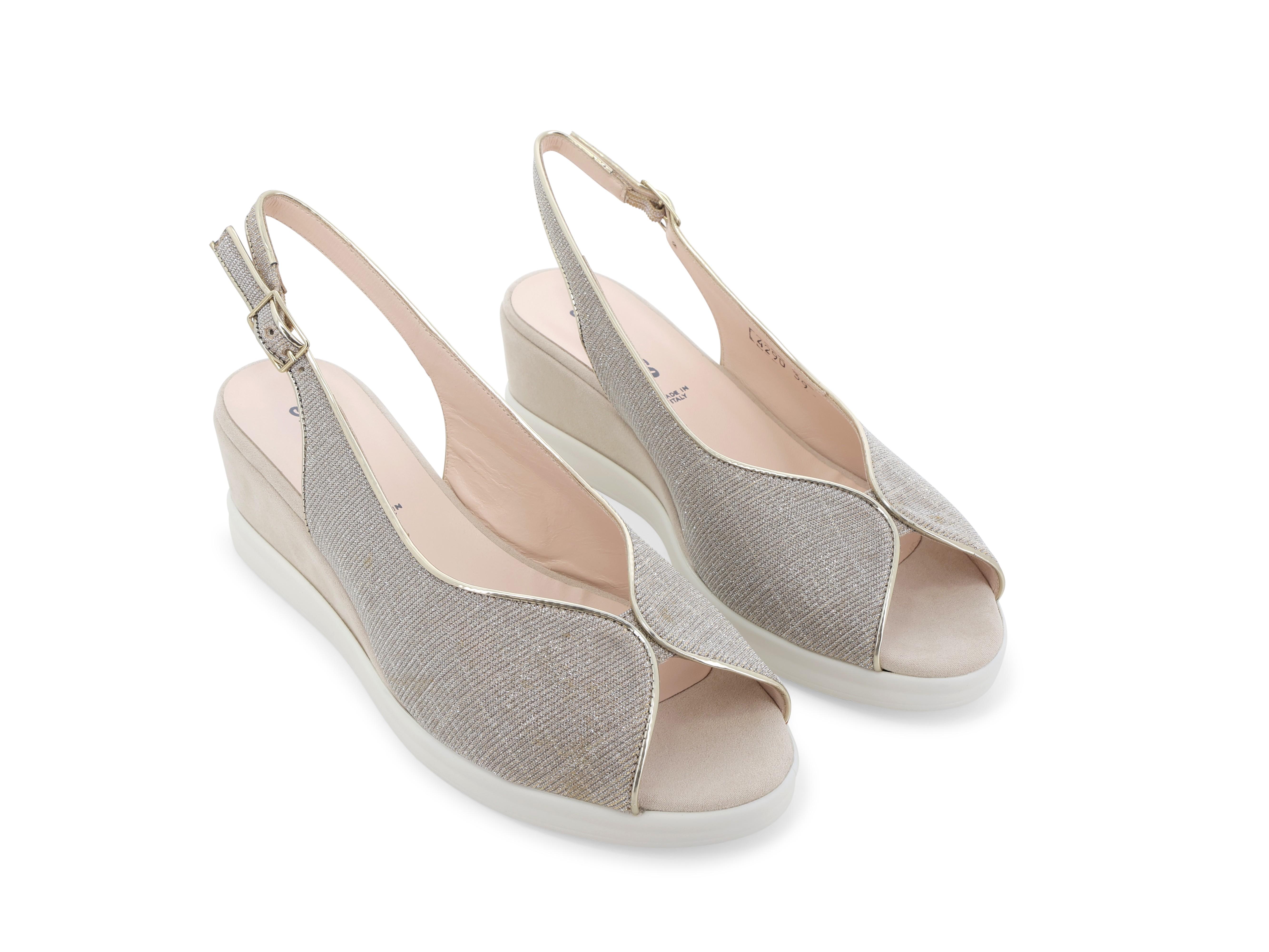 Sandalo donna comodo in tessuto platino r80335z 41