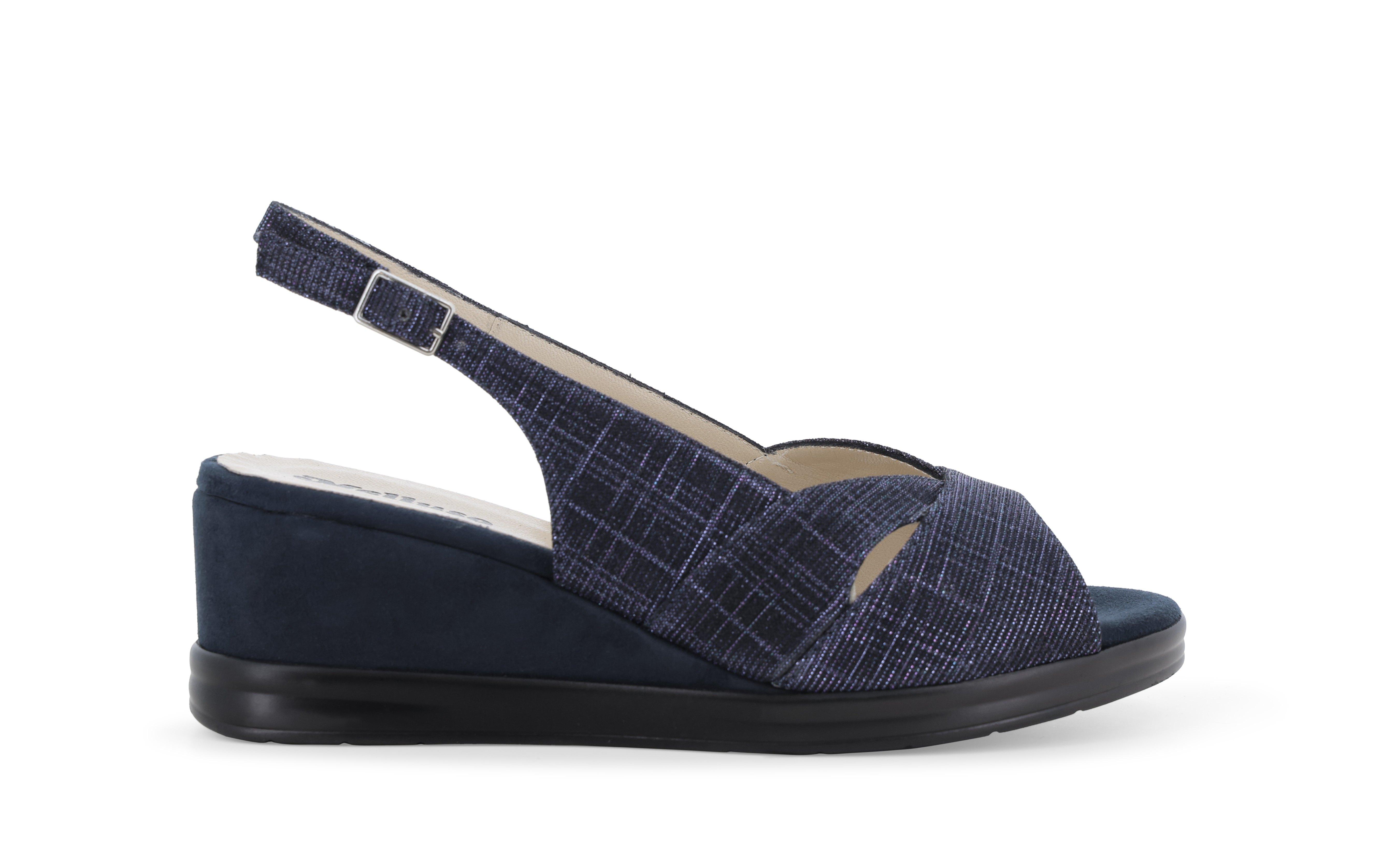 Sandalo donna comodo in tessuto blu notte r80339q 40