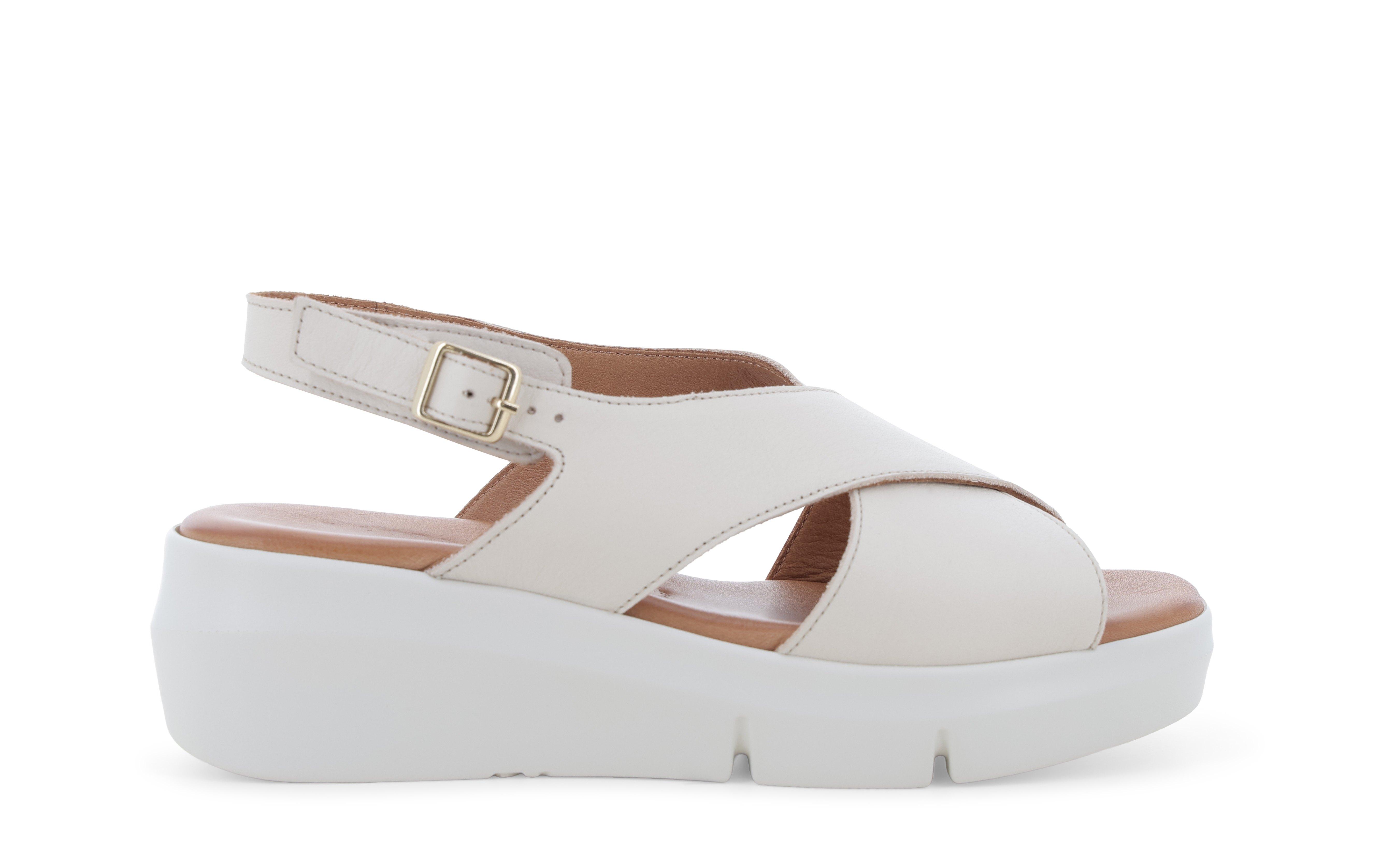 Sandalo platform con fasce incrociate bianco r80420q 36