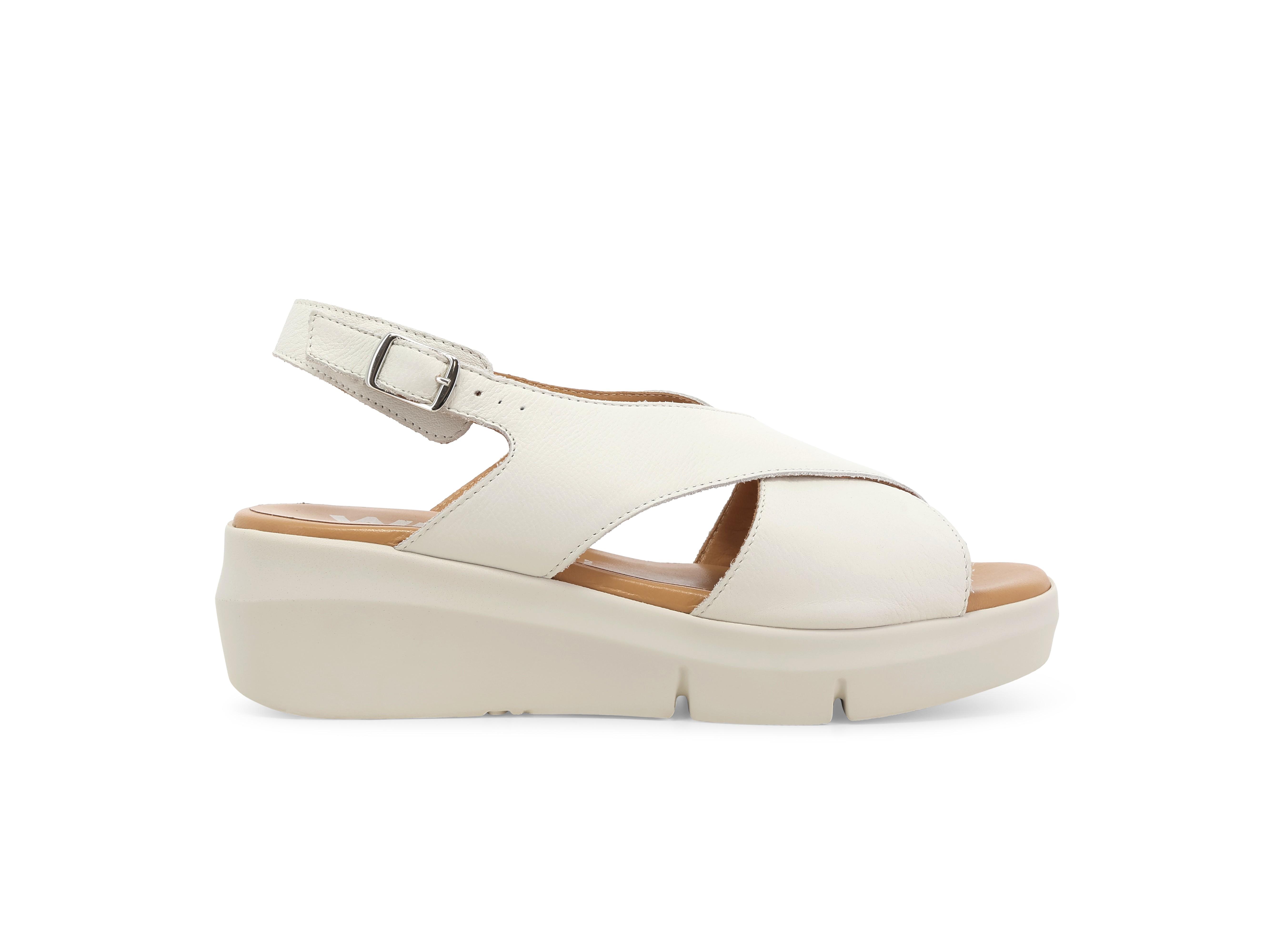 Sandalo platform con fasce incrociate bianco latte r80420q 35