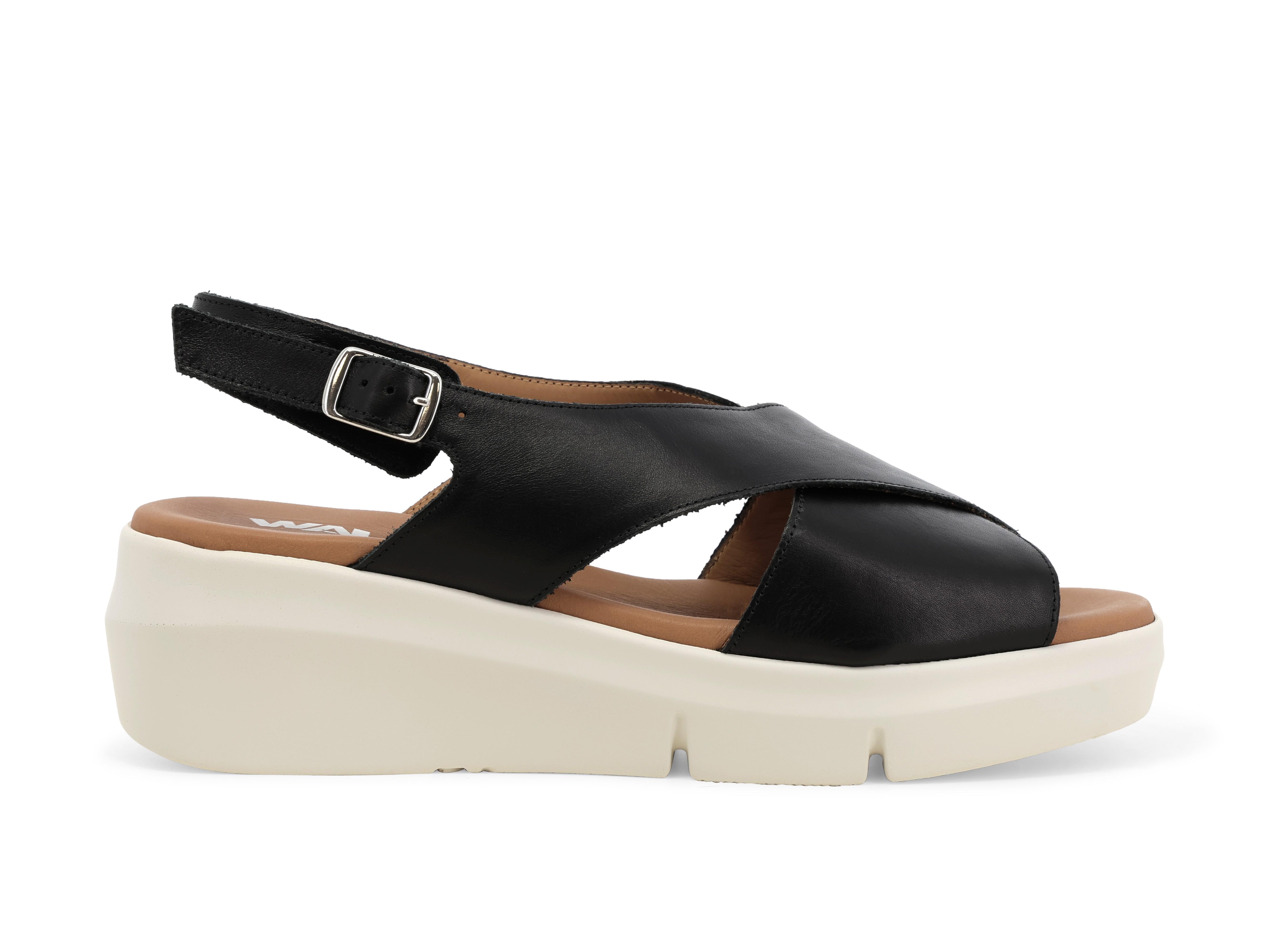 Sandalo platform con fasce incrociate nero r80420q 39