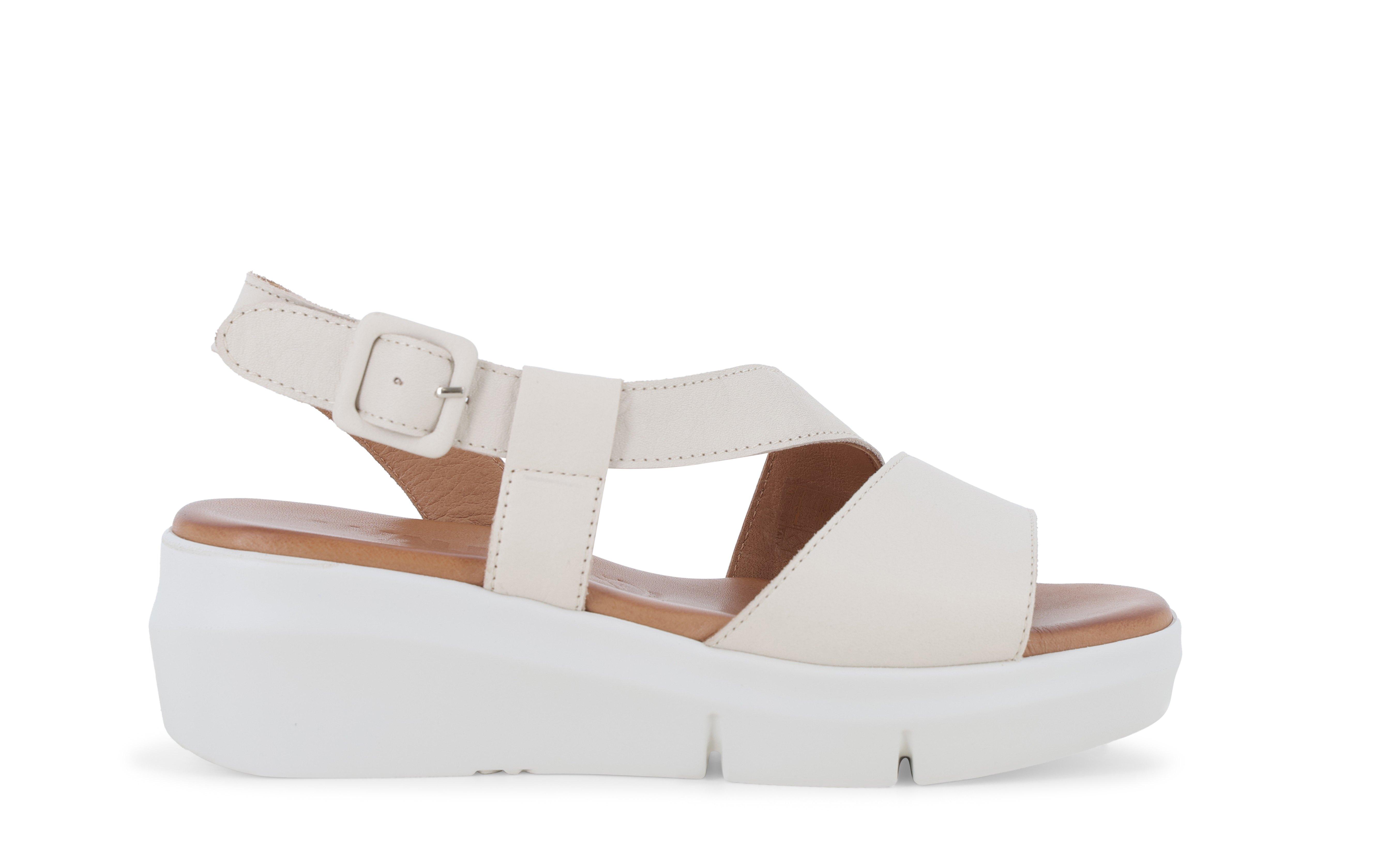 Sandalo donna comodo incrocio in pelle bianco latte r80420z 37