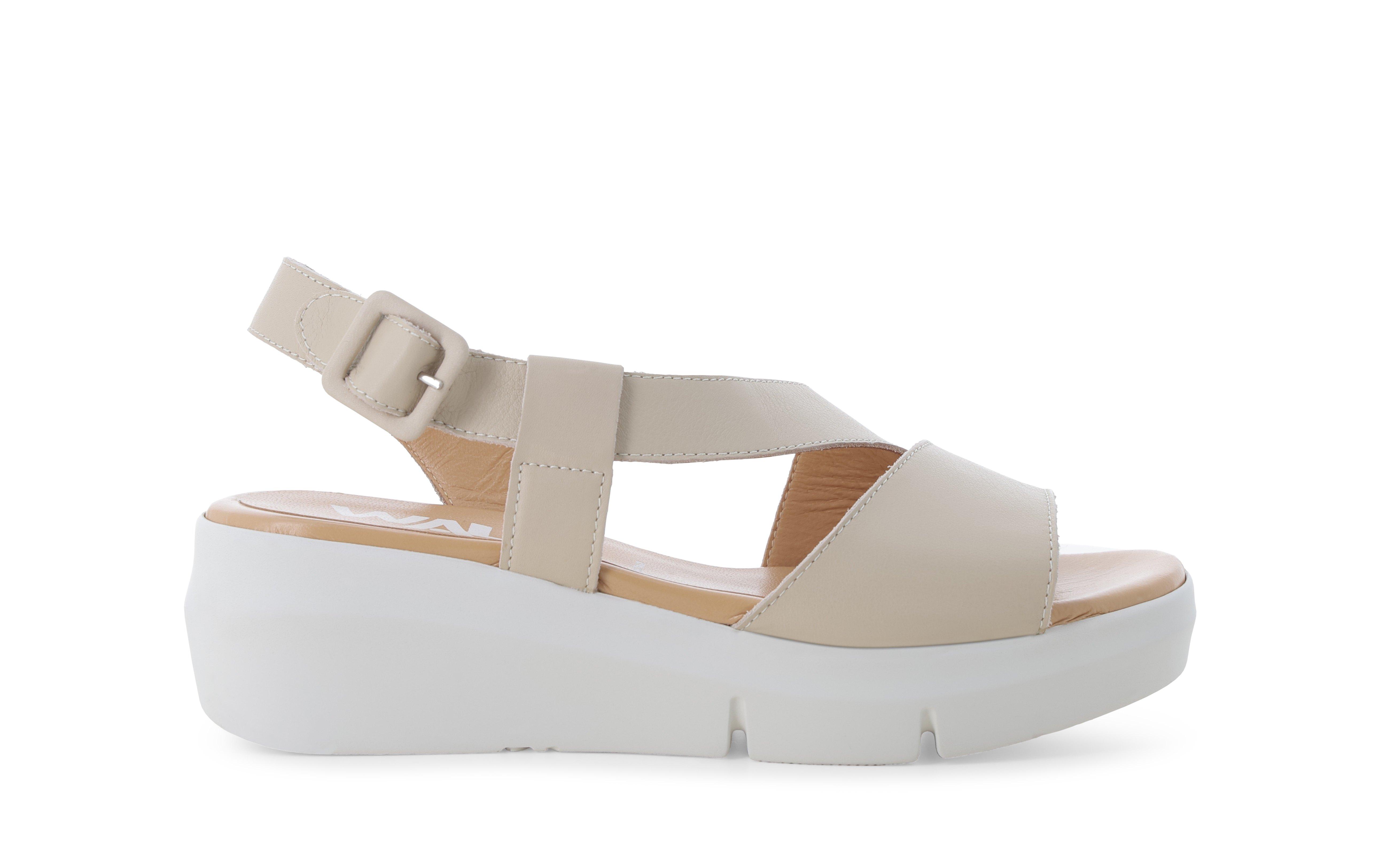 Sandalo donna comodo incrocio in pelle beige r80420q 41