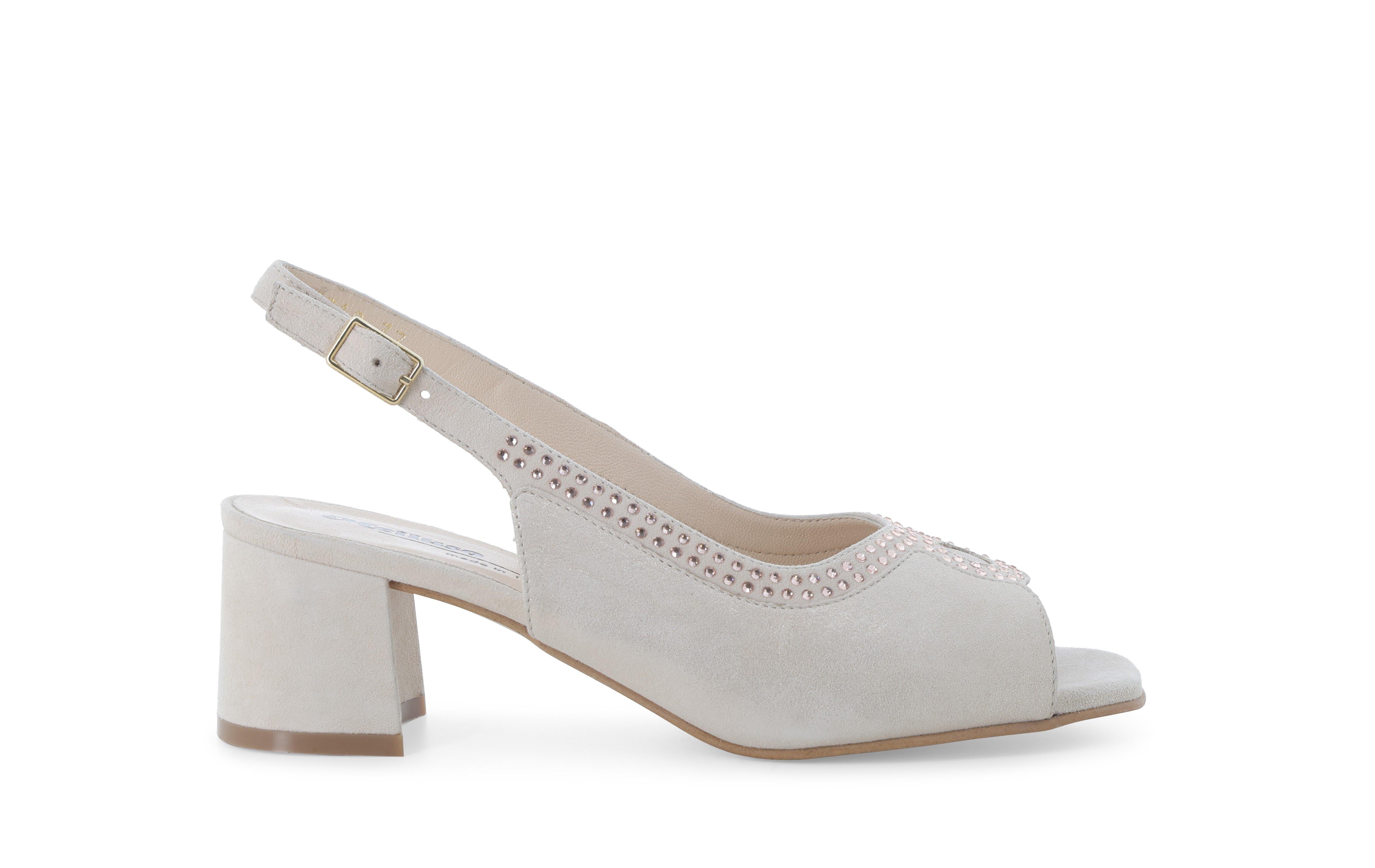 Sandalo donna comodo elegante in camoscio beige kiss s633q 38.5
