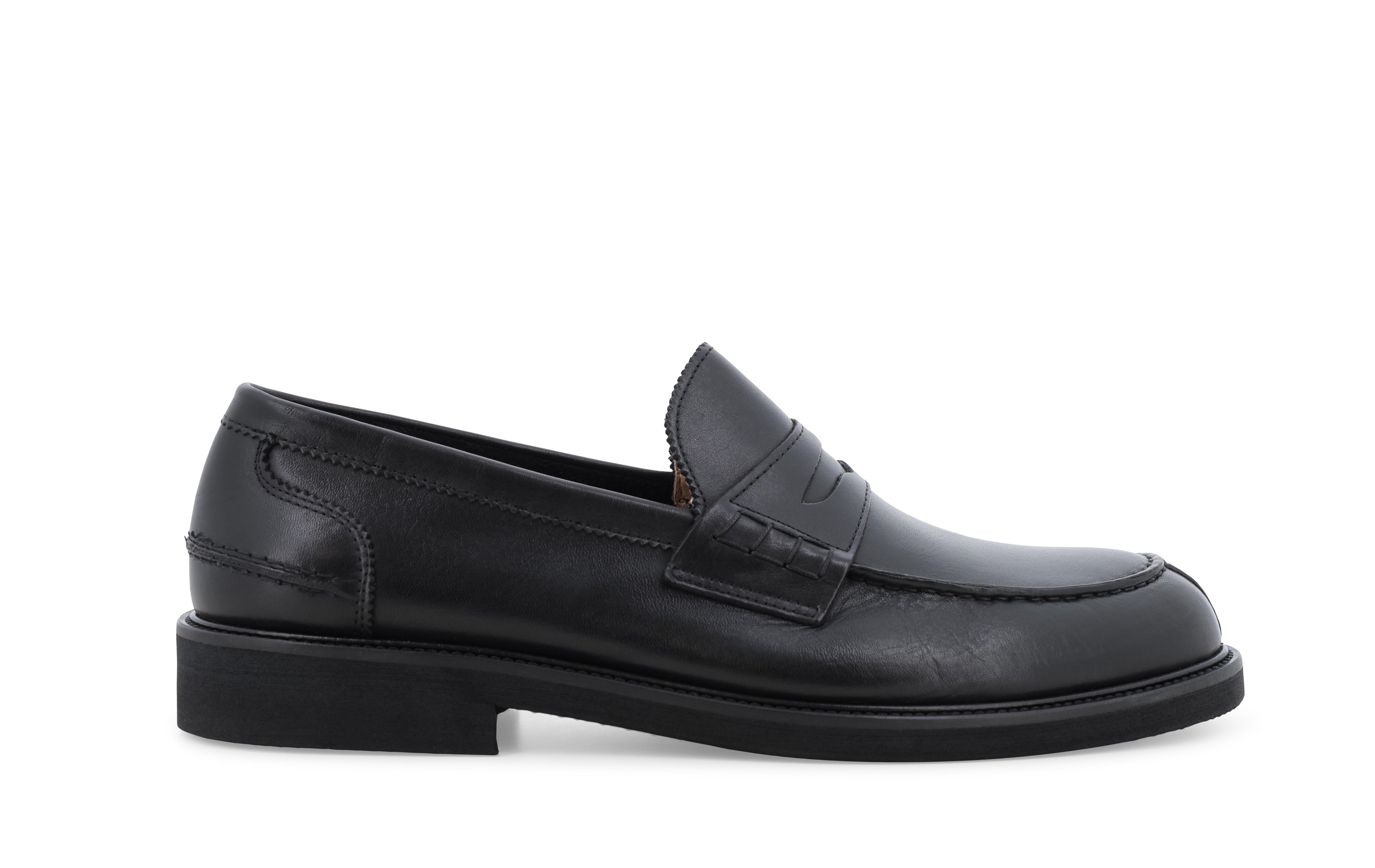 Mocassino classico uomo in pelle nera u0890q